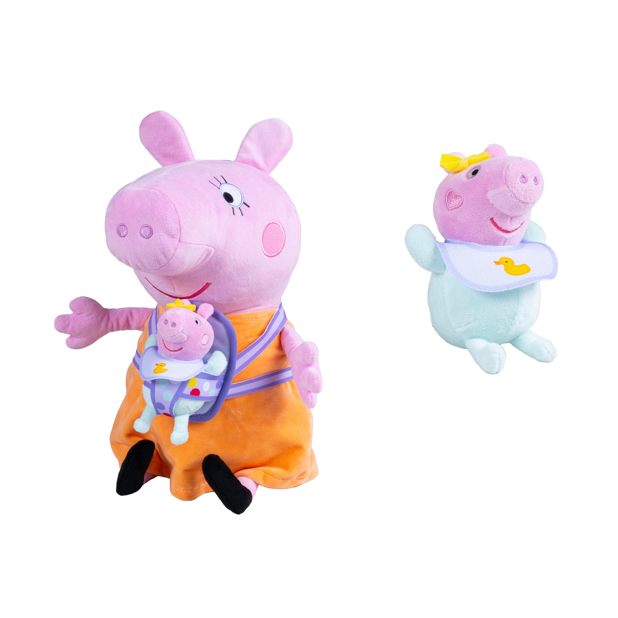 Peppa Pig Mummy Pig With Baby Evie 33cm Plush