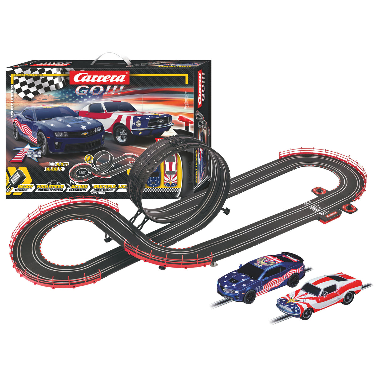 Carrera GO!!! Street Legends American Originals 1:43 Scale Slot Car Set