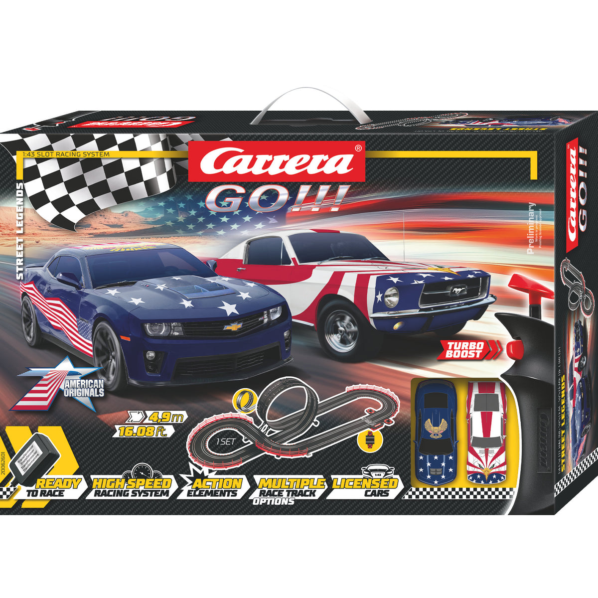 Carrera GO!!! Street Legends American Originals 1:43 Scale Slot Car Set