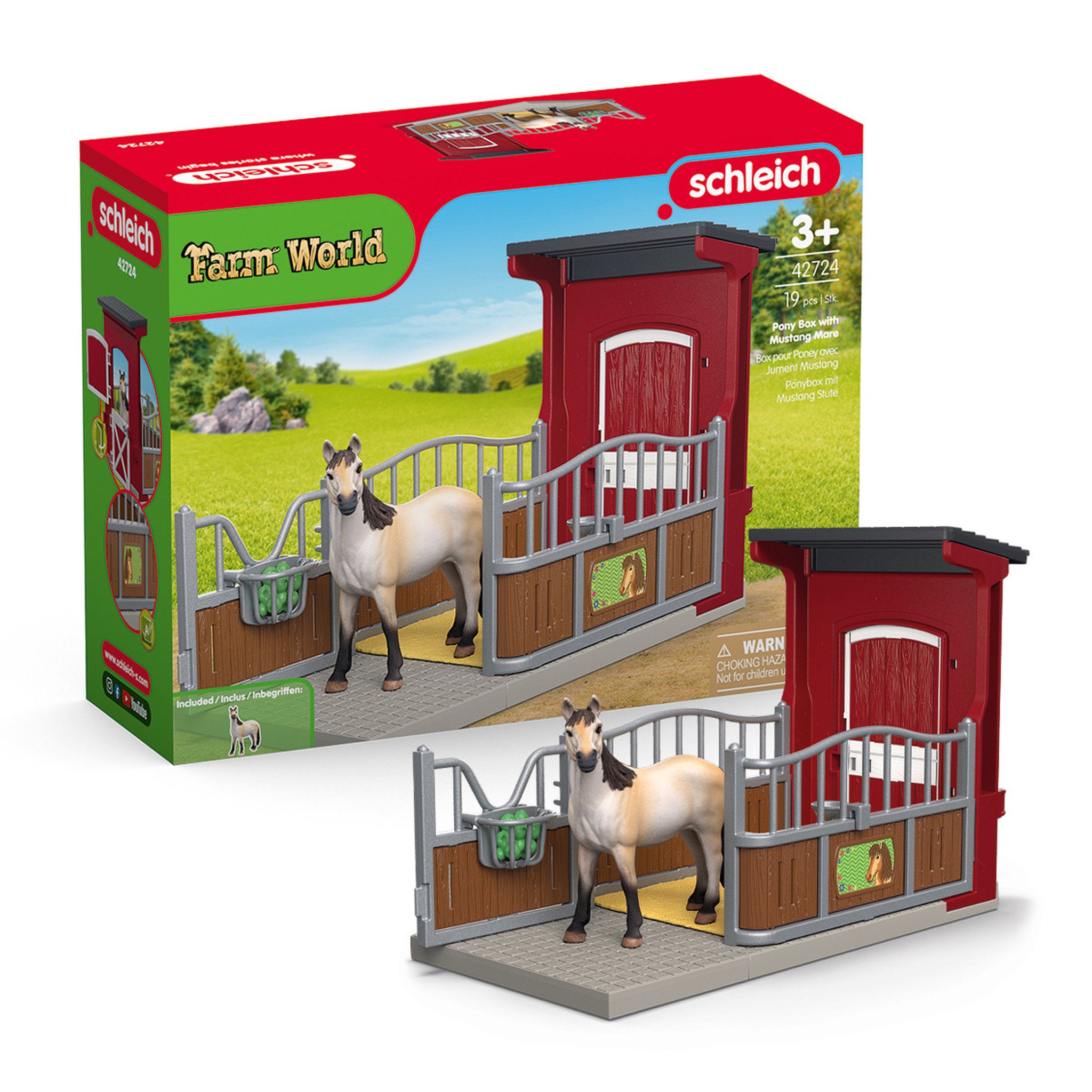 Schleich Farm World Ponybox With Mustang Mare