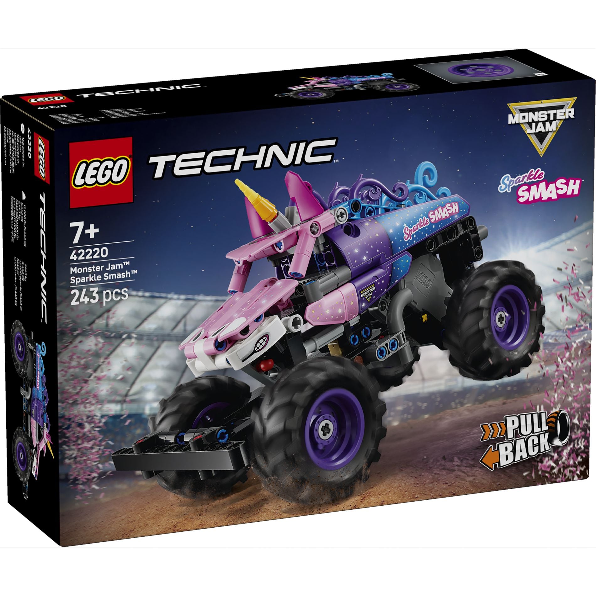 LEGO 42220 Technic Monster Jam  Sparkle Smash Pull-Back - Toyworld Australia