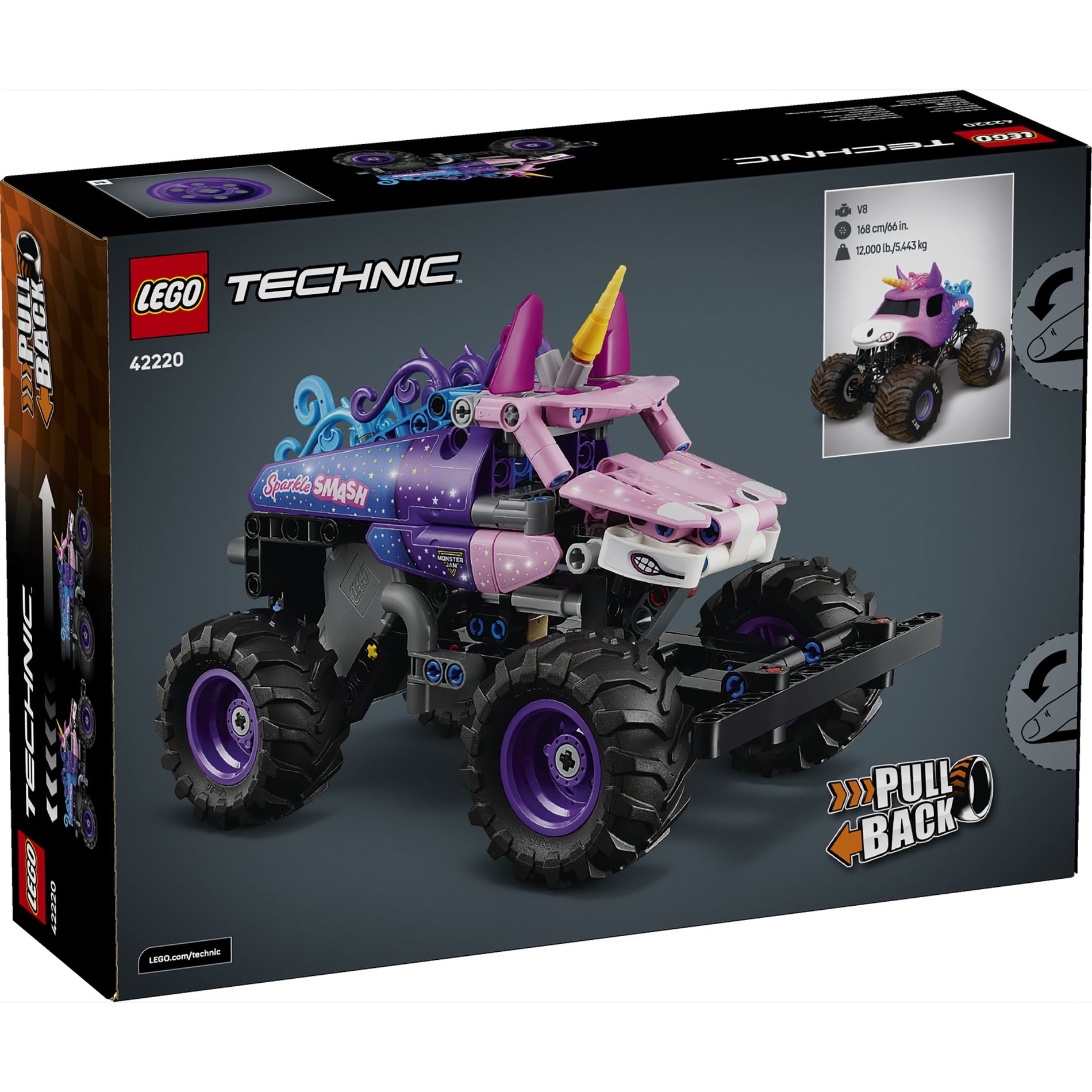 LEGO 42220 Technic Monster Jam  Sparkle Smash Pull-Back - Toyworld Australia