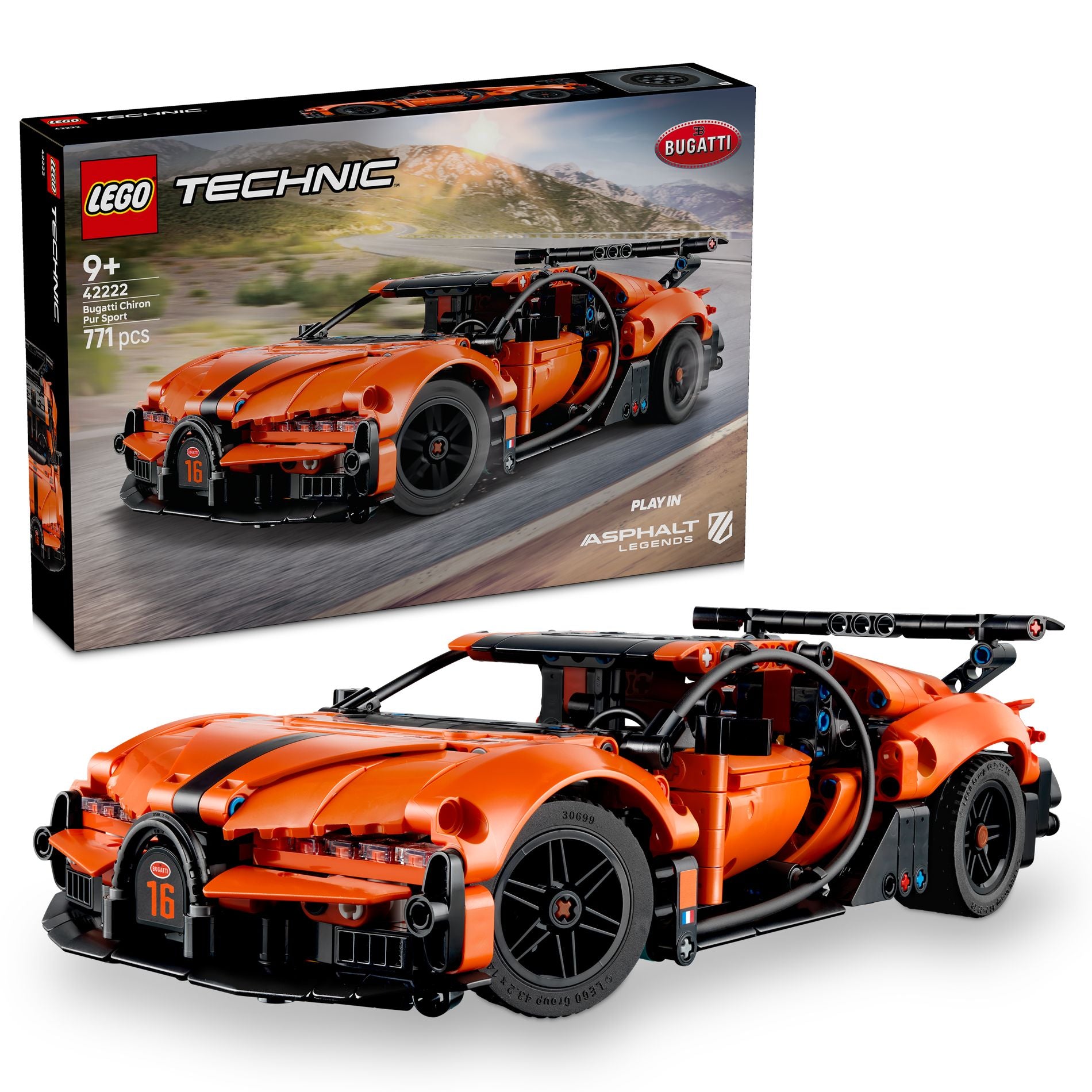 LEGO 42222 Technic Bugatti Chiron Pur Sport Hypercar