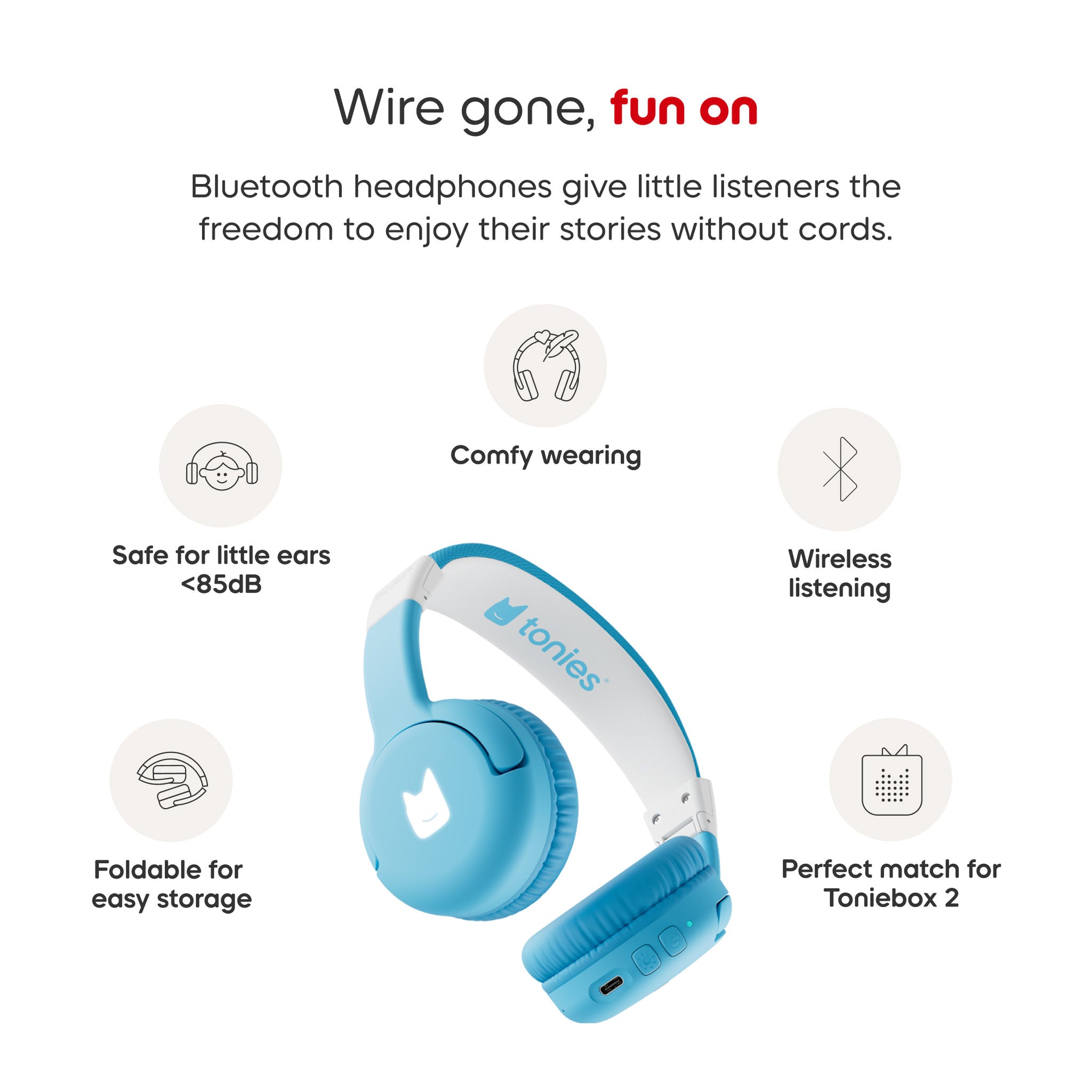 Tonies Foldable Headphones - Sky Blue