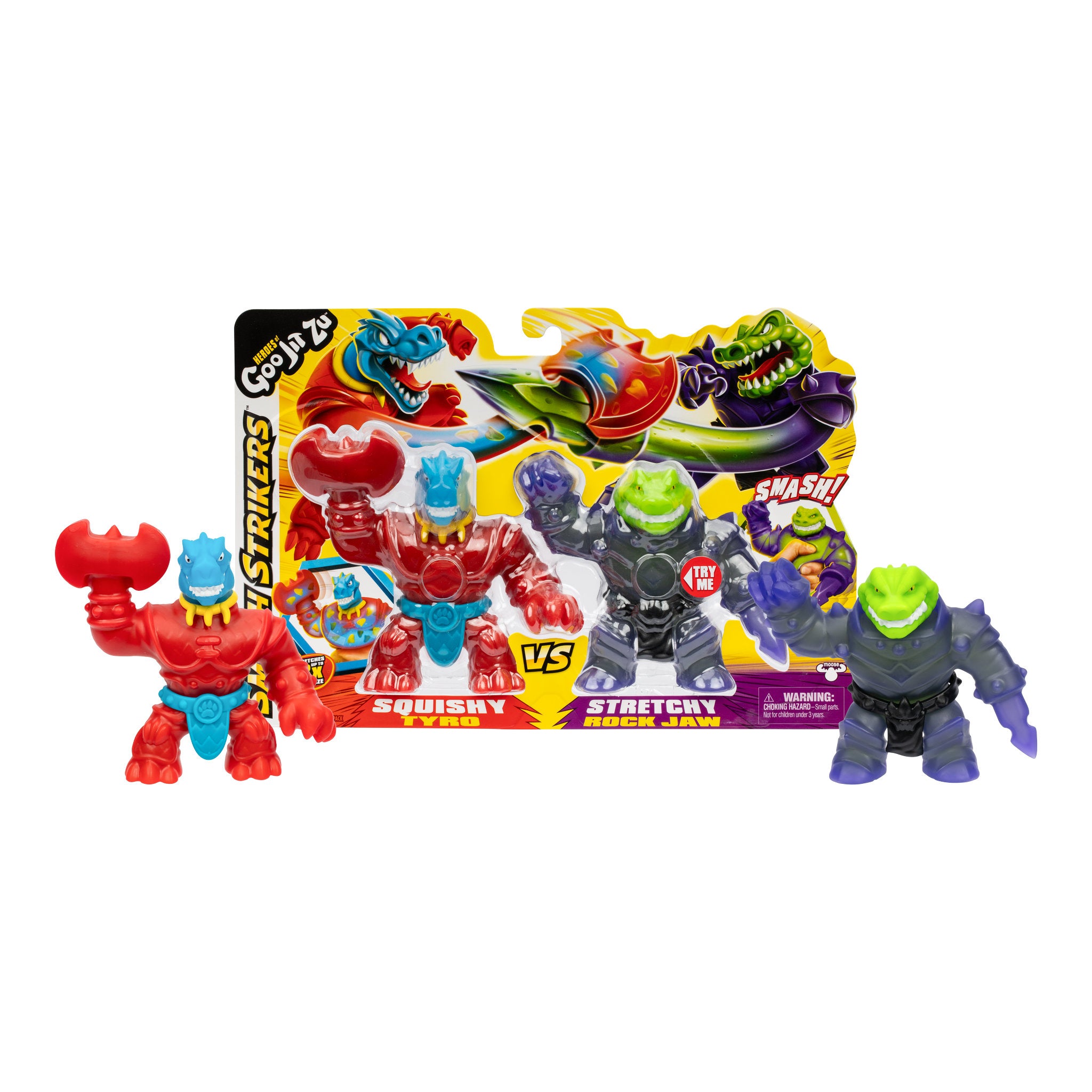 Heroes of Goo Jit Zu Smash Strikers Action Figure - Tyro vs Rock Jaw Versus 2 Pack