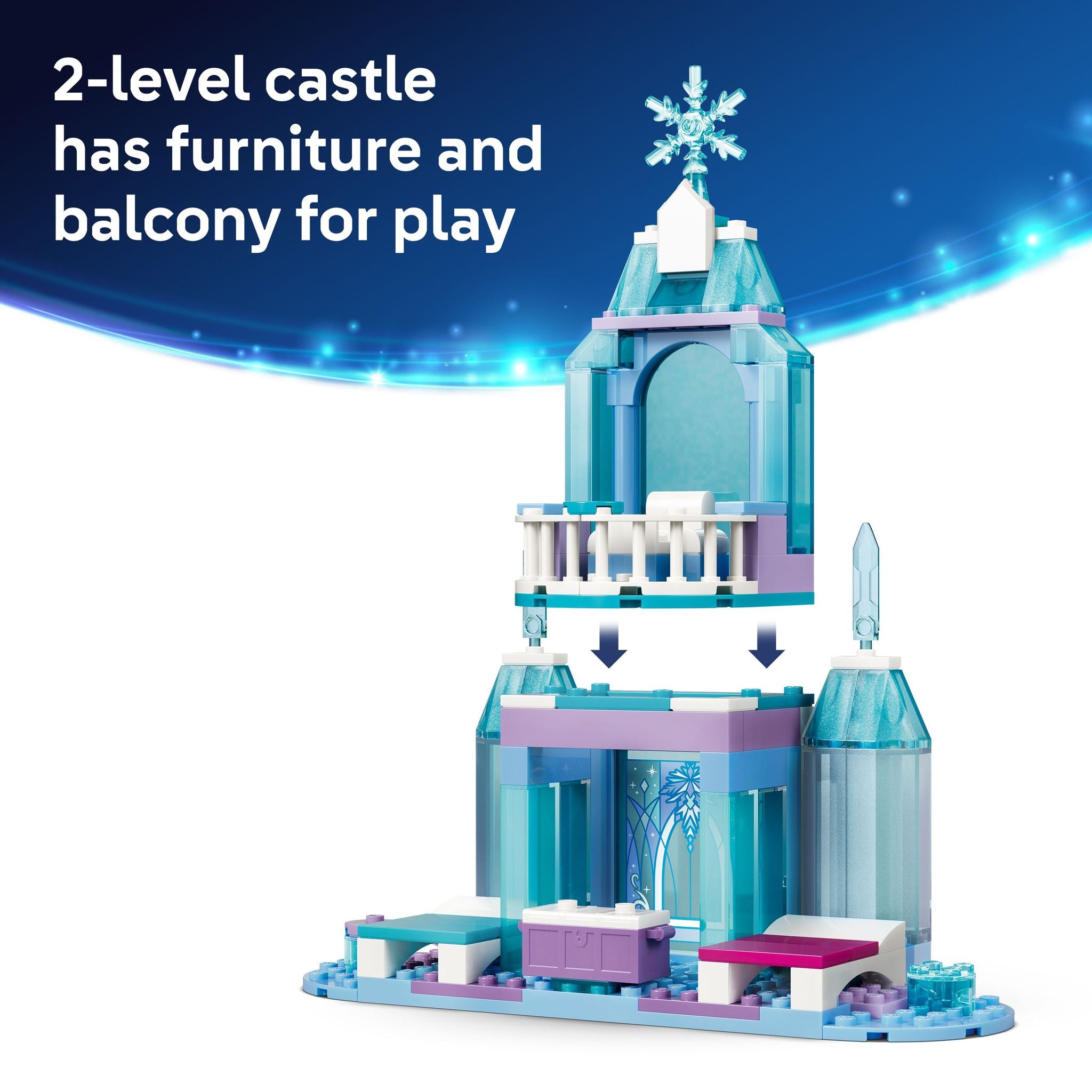 LEGO 43281 Disney Frozen Elsa’s Ice Castle & Snow Ride Adventure