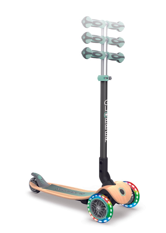 Globber Primo Foldable Wood Lights Scooter - Mint