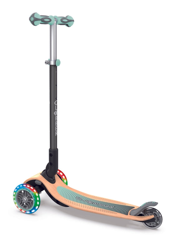 Globber Primo Foldable Wood Lights Scooter - Mint