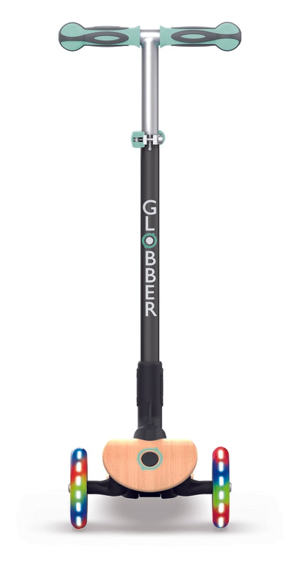 Globber Primo Foldable Wood Lights Scooter - Mint