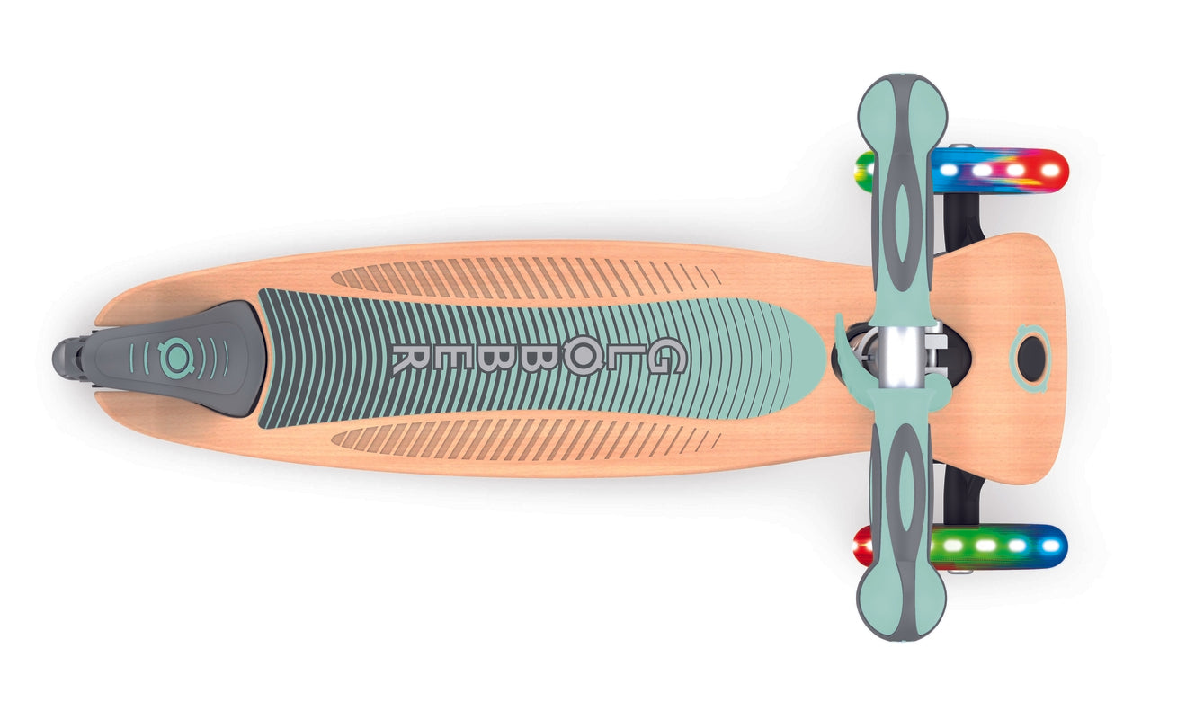 Globber Primo Foldable Wood Lights Scooter - Mint