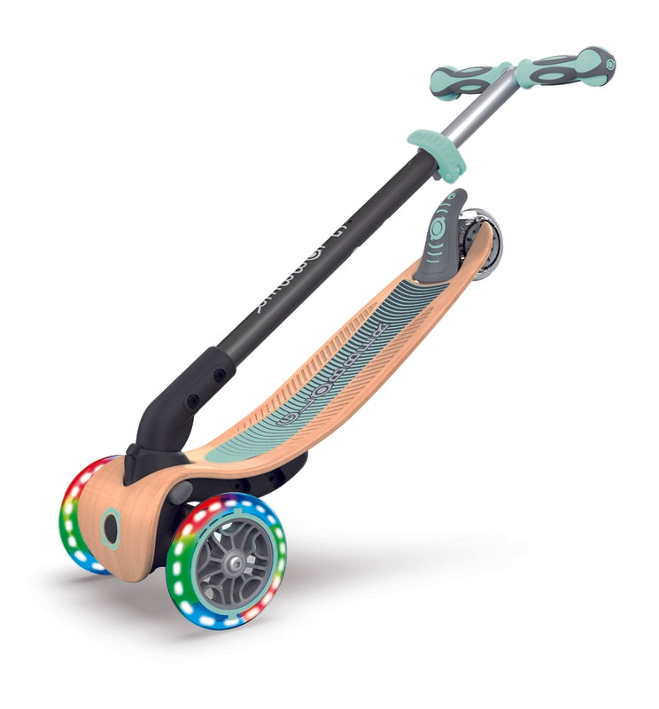 Globber Primo Foldable Wood Lights Scooter - Mint