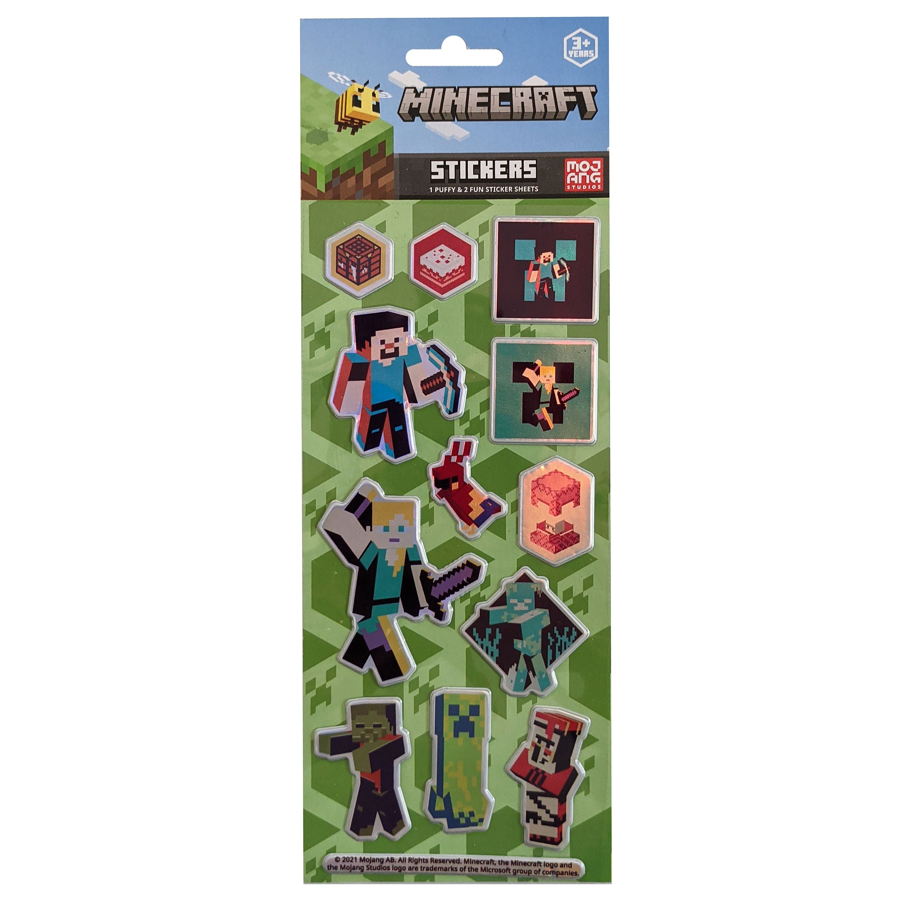 Minecraft Puffy Stickers 3 Pack – Toyworld Australia