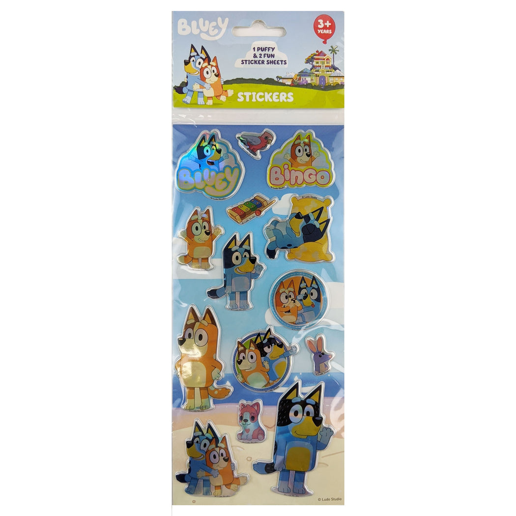 Bluey Puffy Stickers 3 Pack - 1