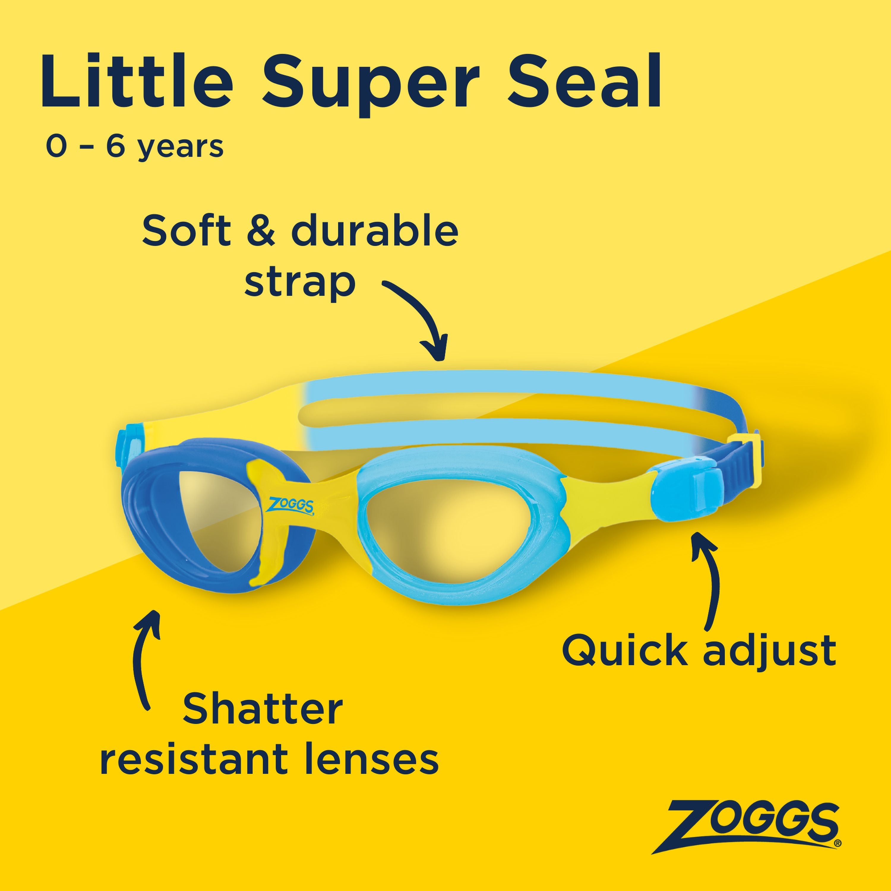 Zoggs Little Super Seal Blue/Yellow/Clear