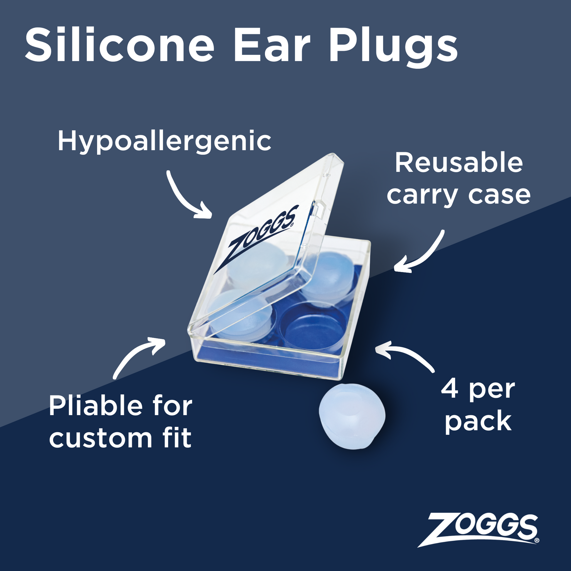 Zoggs Silicone Ear Plugs - Clear - Toyworld Australia