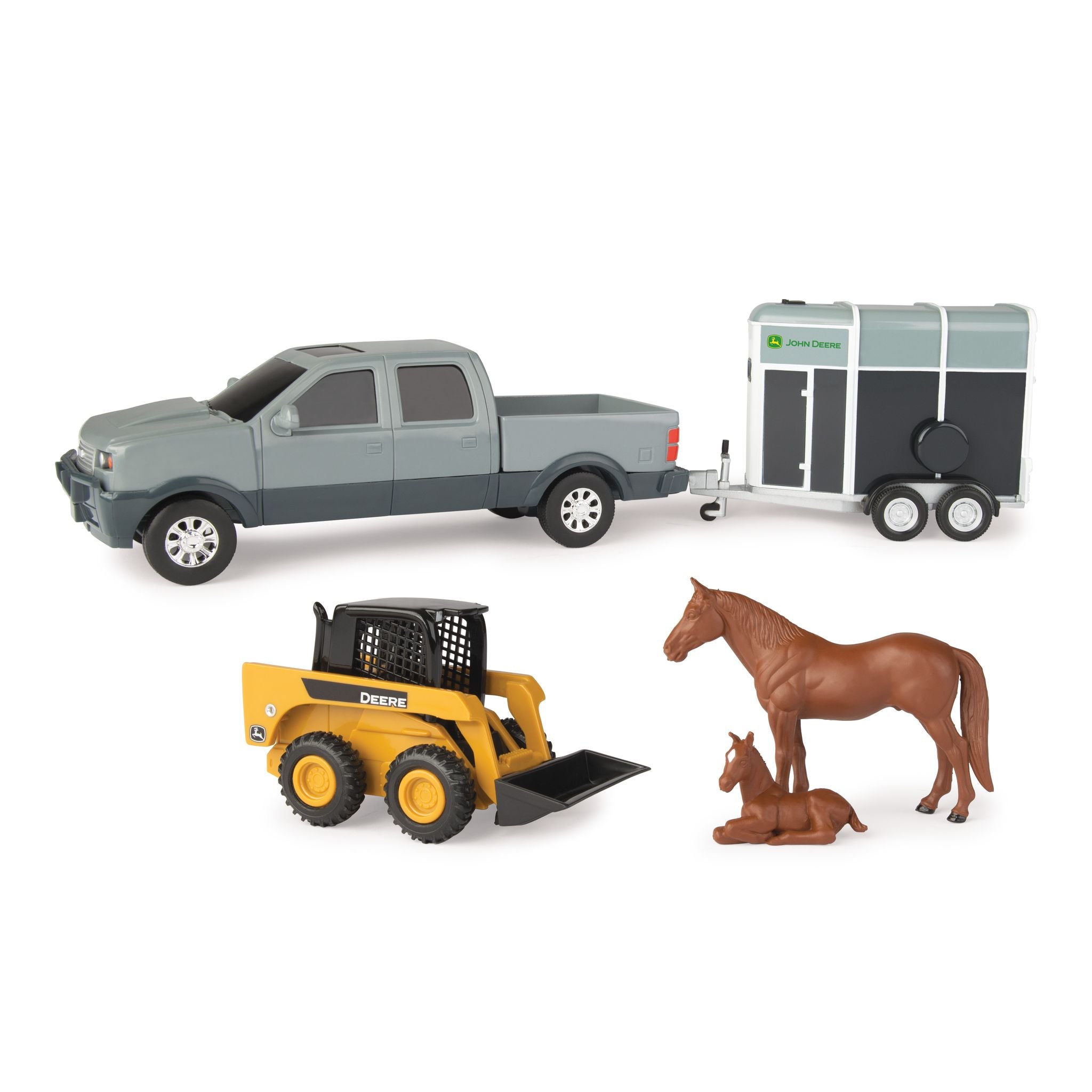John Deere 1:32 Pickup And Livestock Trailer Assorted Styles - Toyworld Australia