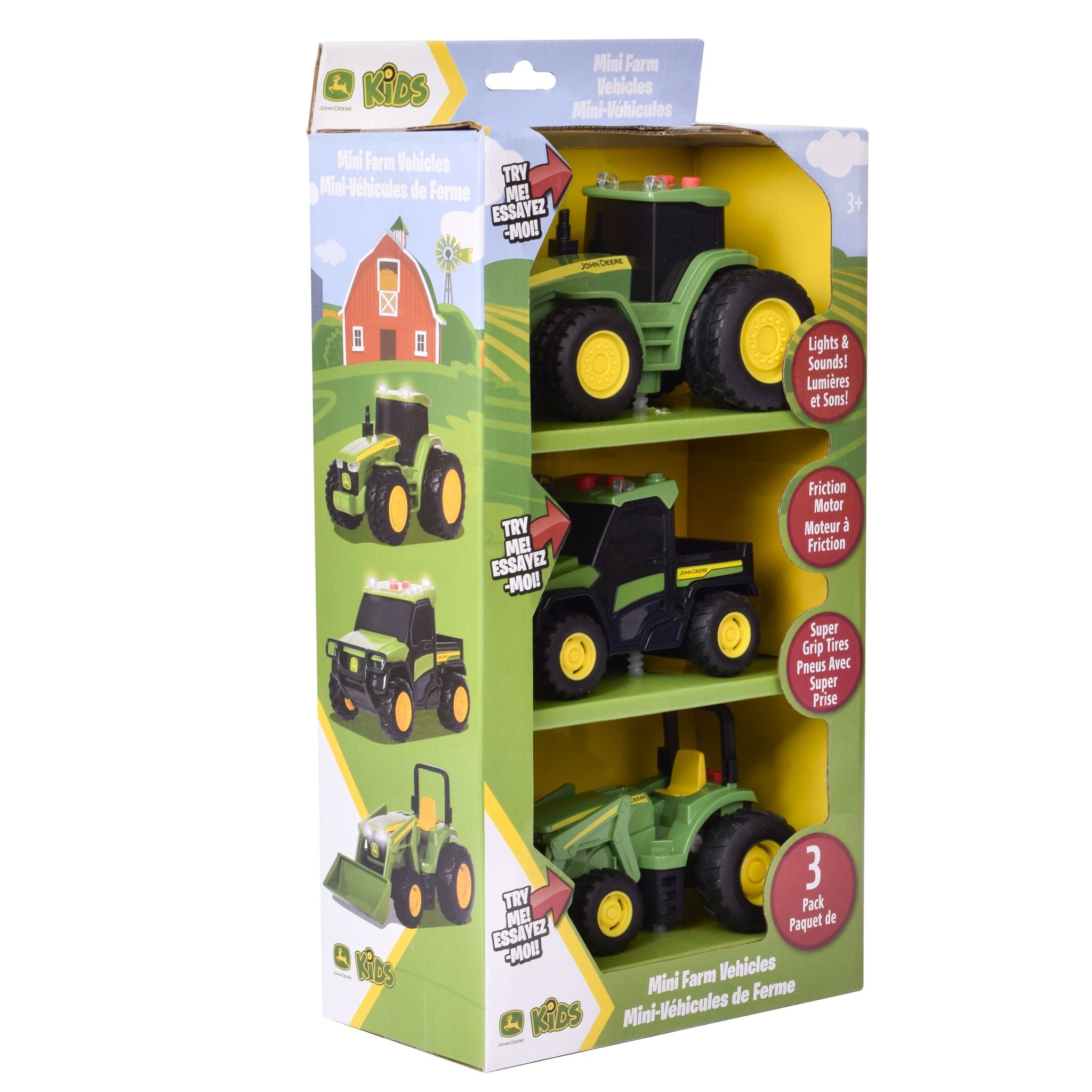 John Deere Lights & Sound Mini Tractor 3 Pack