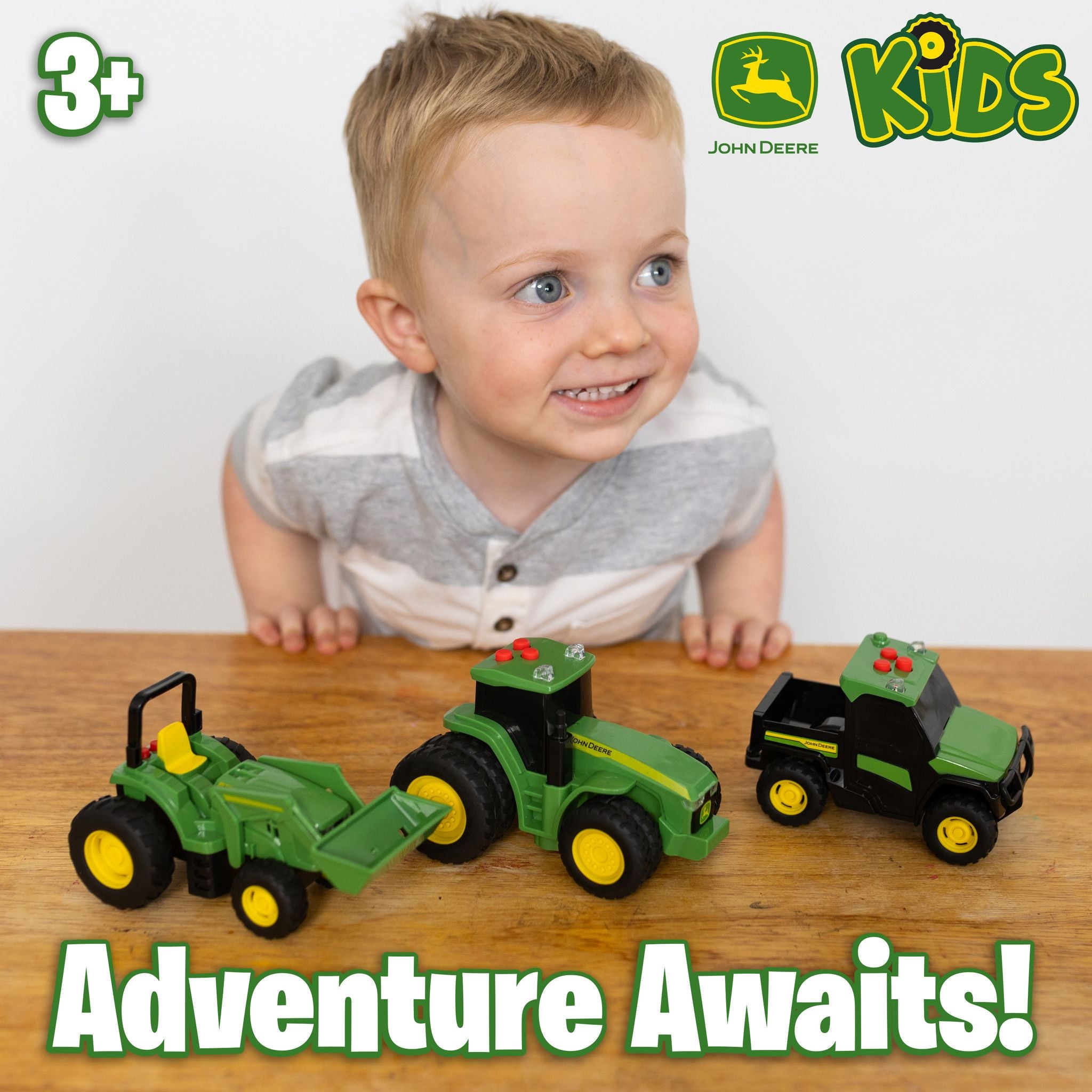 John Deere Lights & Sound Mini Tractor 3 Pack