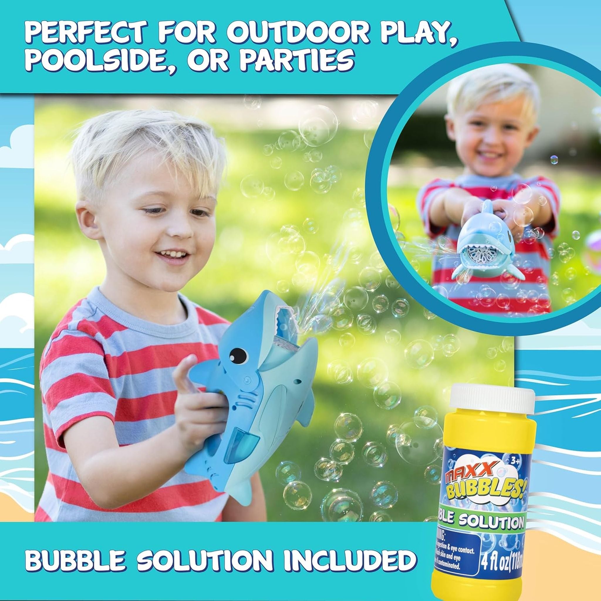 Maxx Bubbles Handheld Shark Bubbler