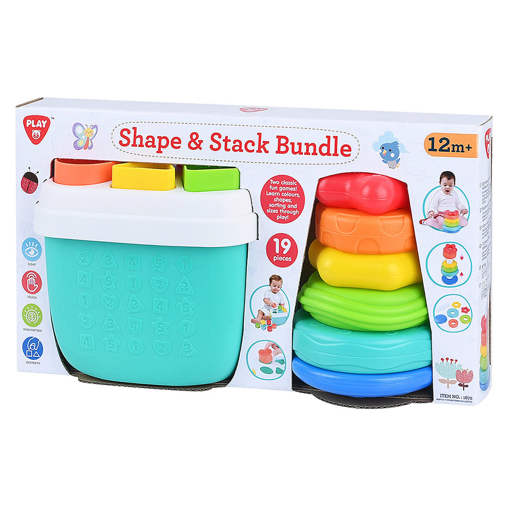 Playgo Toys Shape & Stack Bundle 19 Pieces