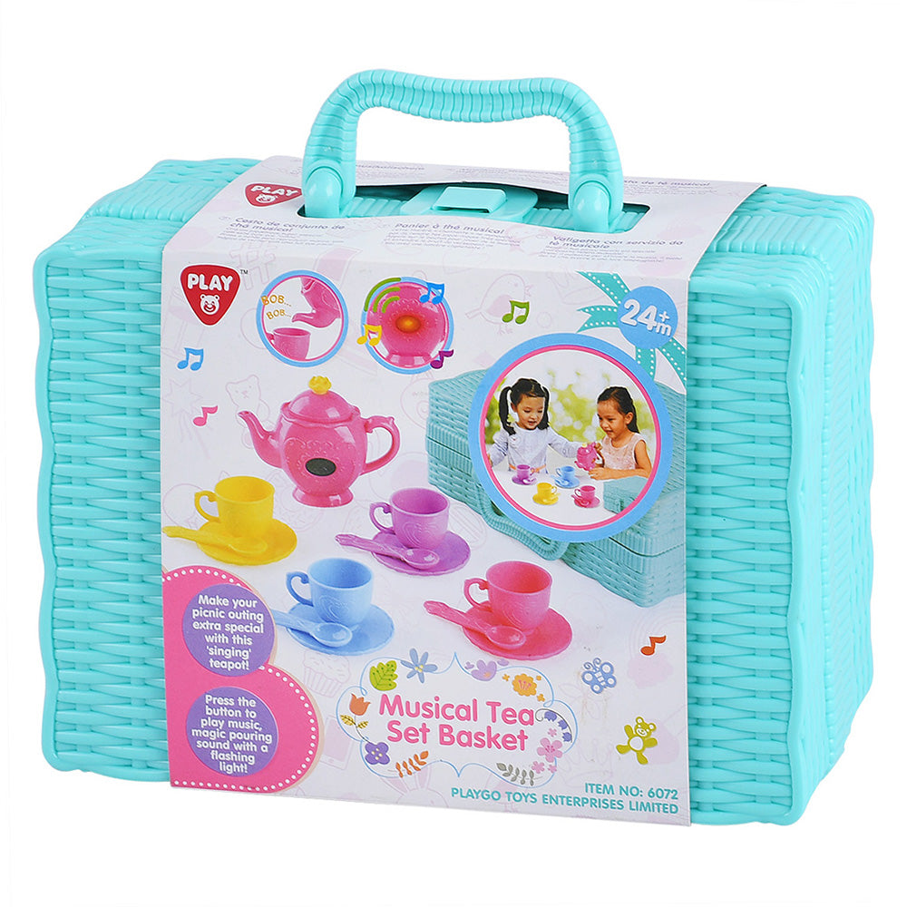 Playgo Toys Battery Operated Musical Tea Set Basket