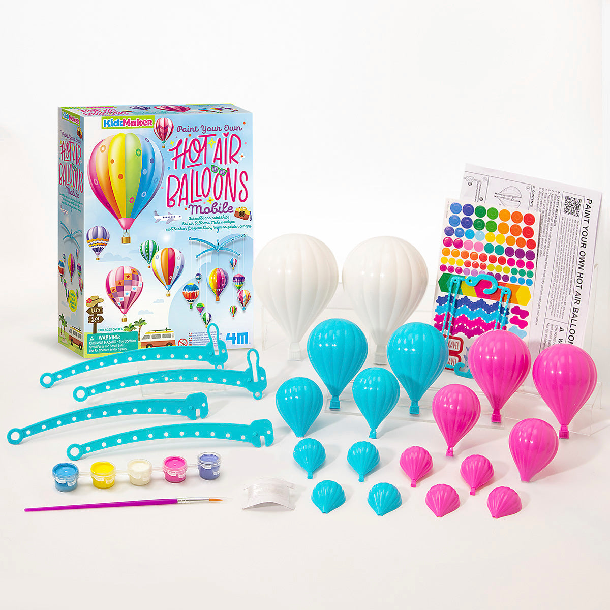 4M KidzMaker Paint Your Own Hot Air Balloons Mobile