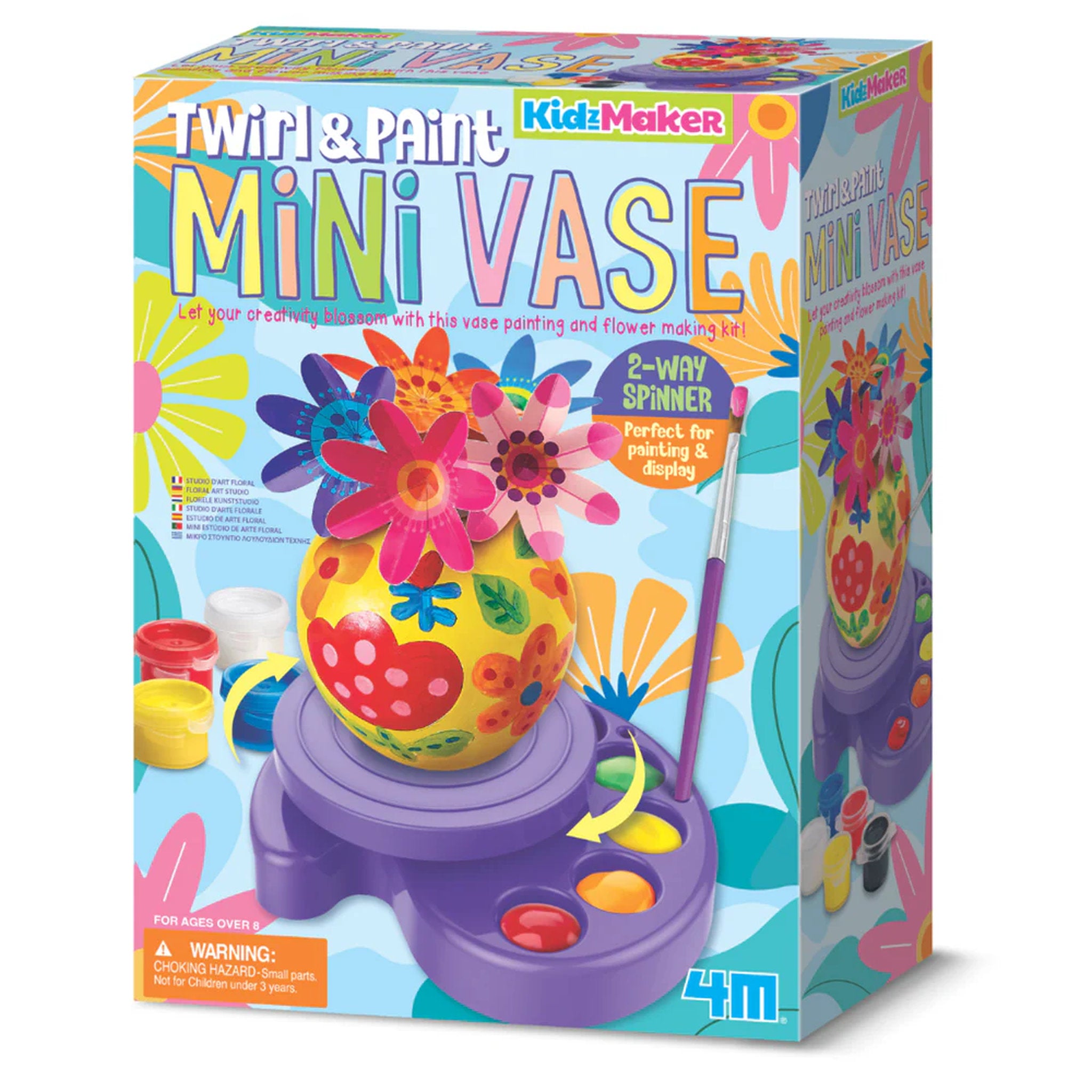 4M KidzMaker Mini Flower Twirl & Paint Vase