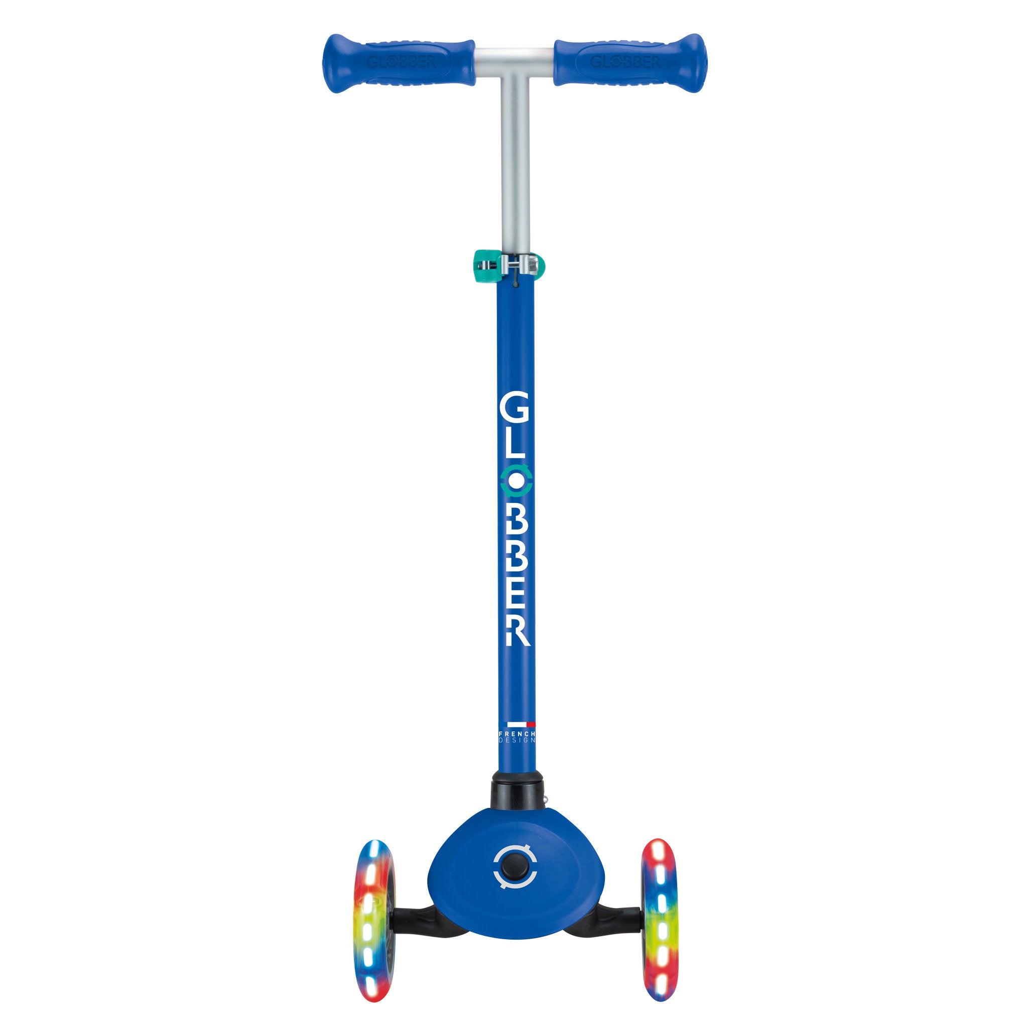 Globber Primo Light Up Scooter  - Navy Blue/Emerald Green