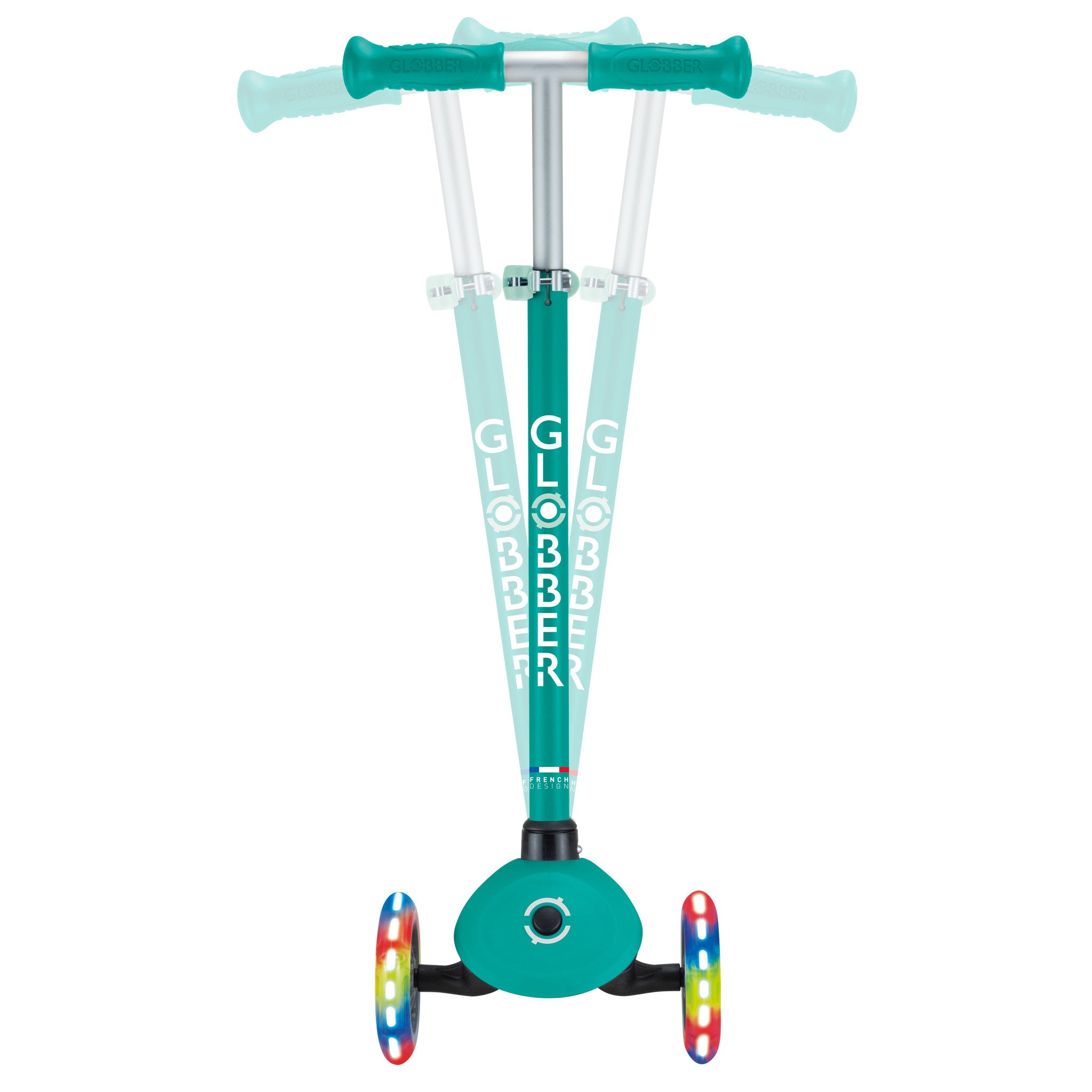 Globber Primo Foldable Scooter With Lights - Emerald Green