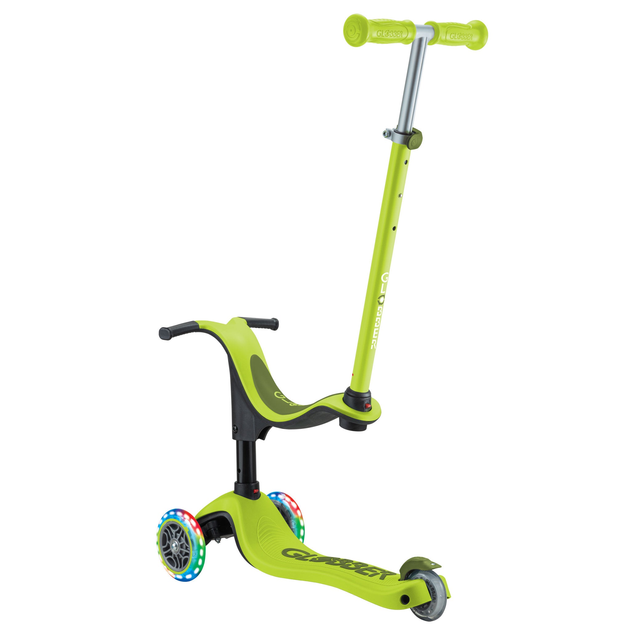 Globber Go-Up Sporty Scooter Light-Up - Lime Green