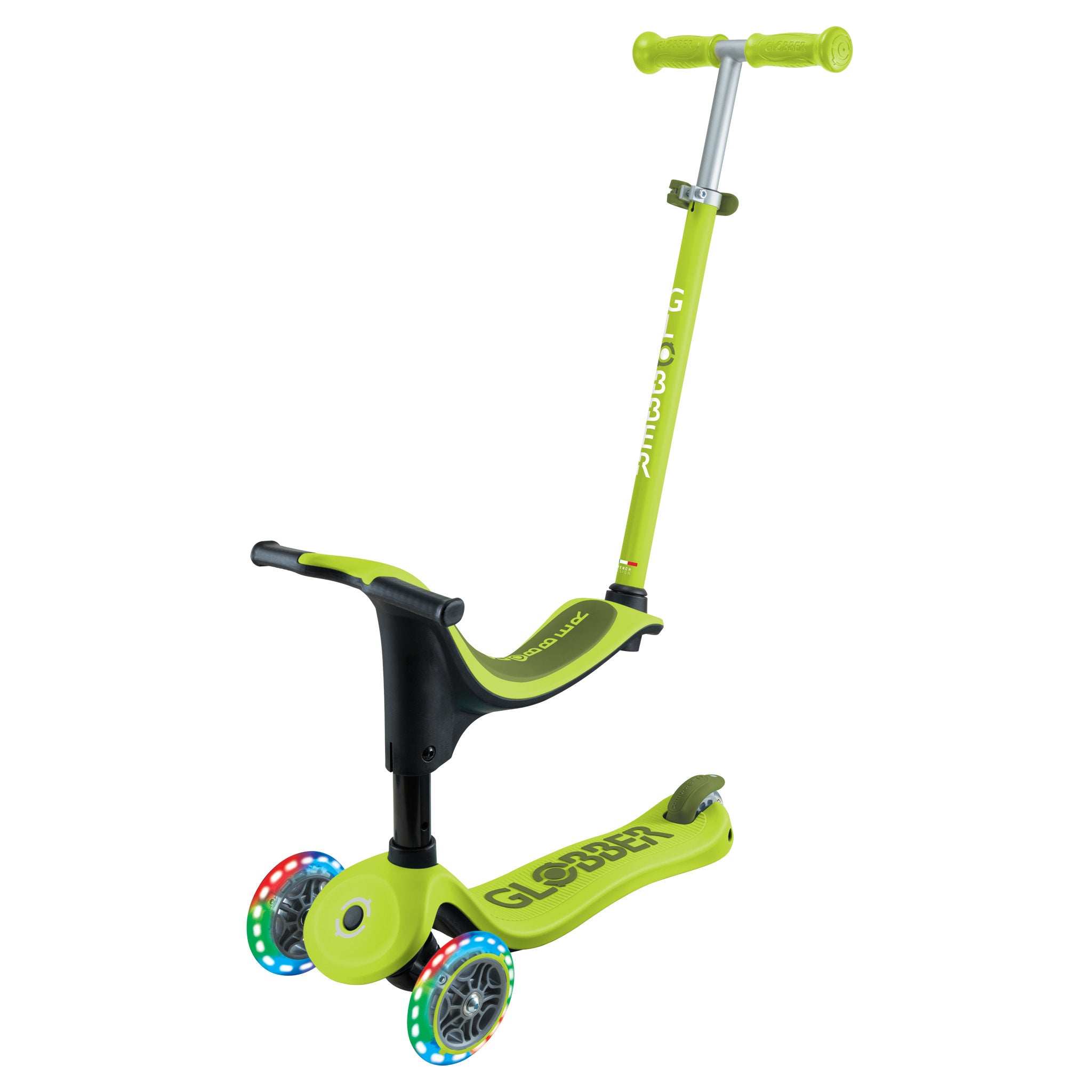 Globber Go-Up Sporty Scooter Light-Up - Lime Green