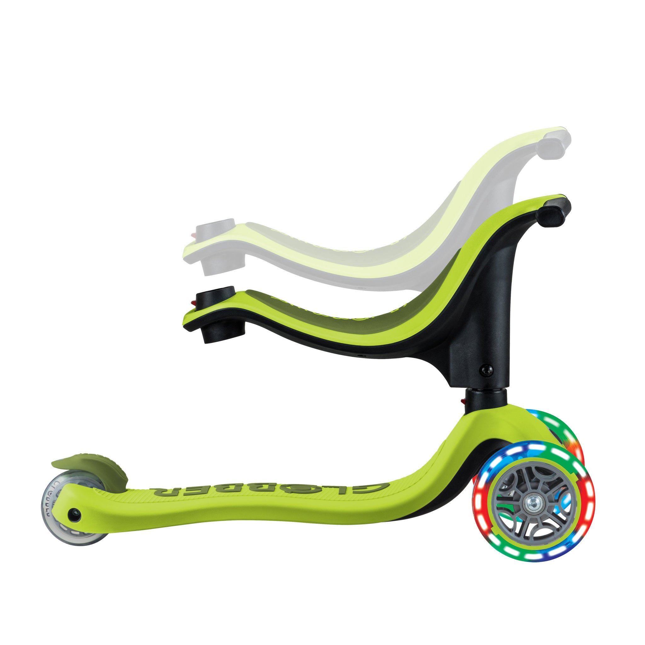 Globber Go-Up Sporty Scooter Light-Up - Lime Green