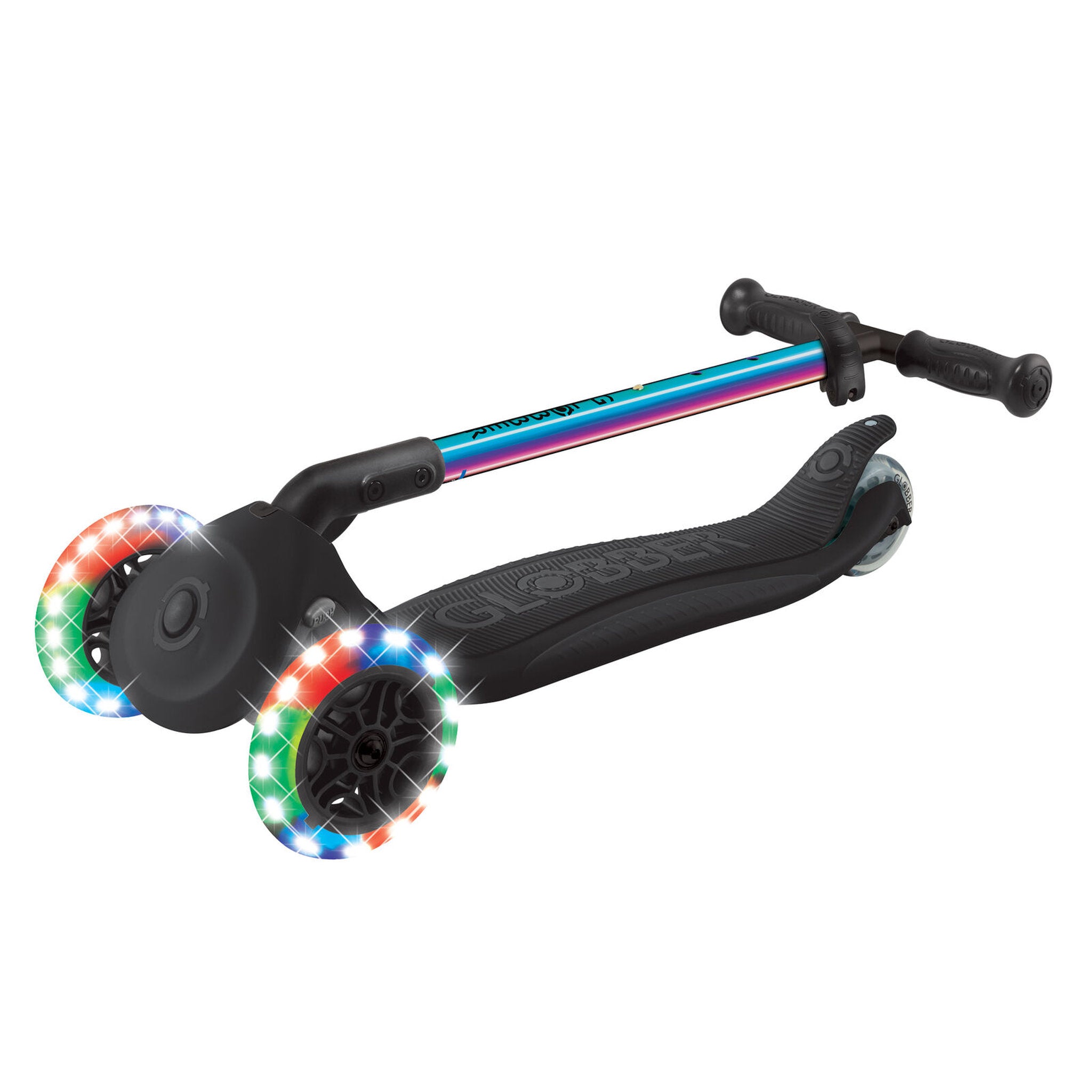 Globber Primo Foldable Lights Scooter - Neochrome