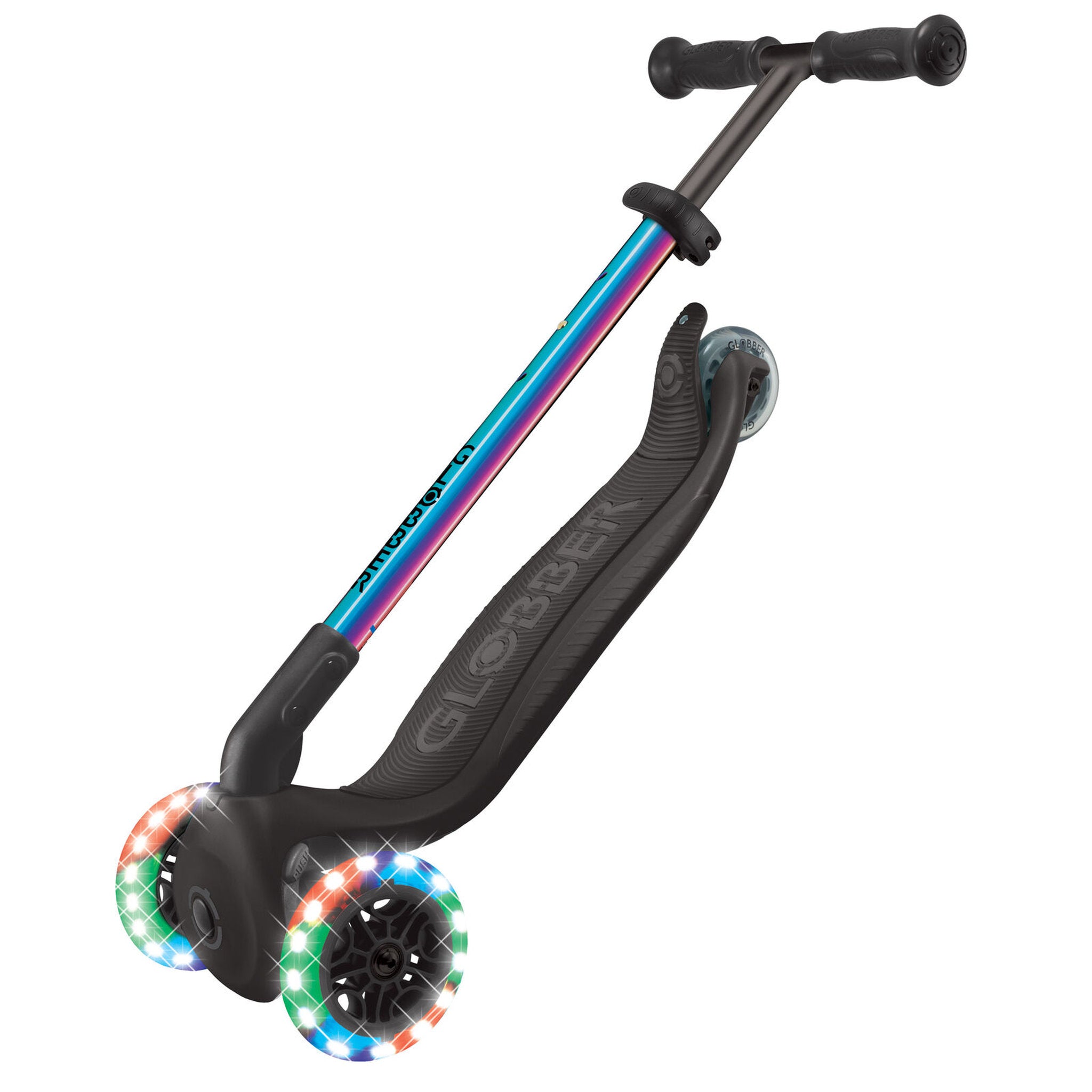 Globber Primo Foldable Lights Scooter - Neochrome