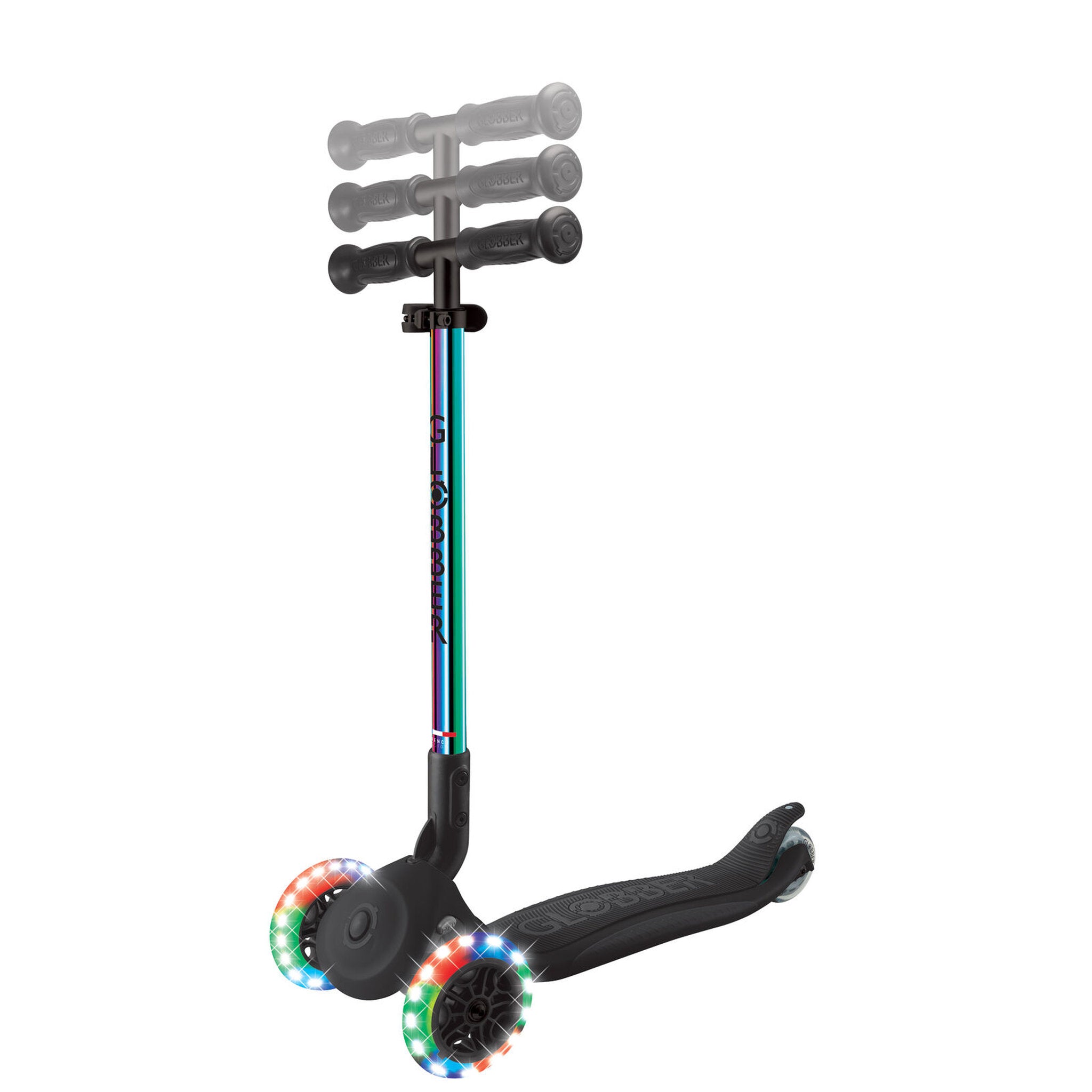 Globber Primo Foldable Lights Scooter - Neochrome