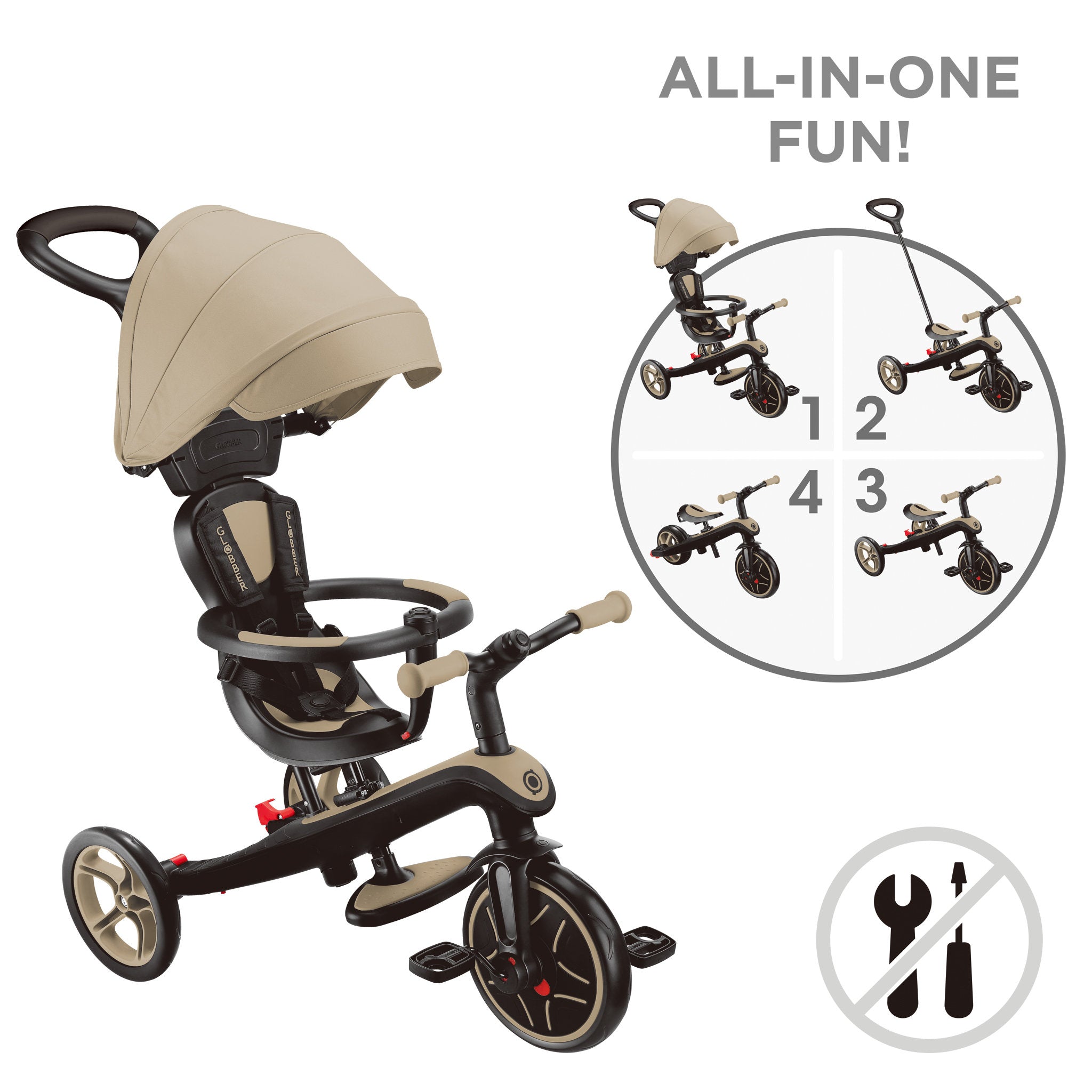 Globber Explorer Trike 4 In 1 - Sand