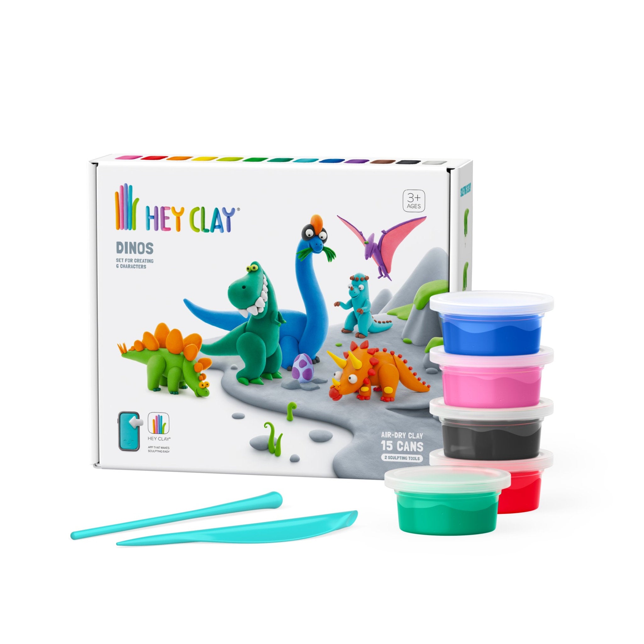 Hey Clay Dinos Set 15 Cans