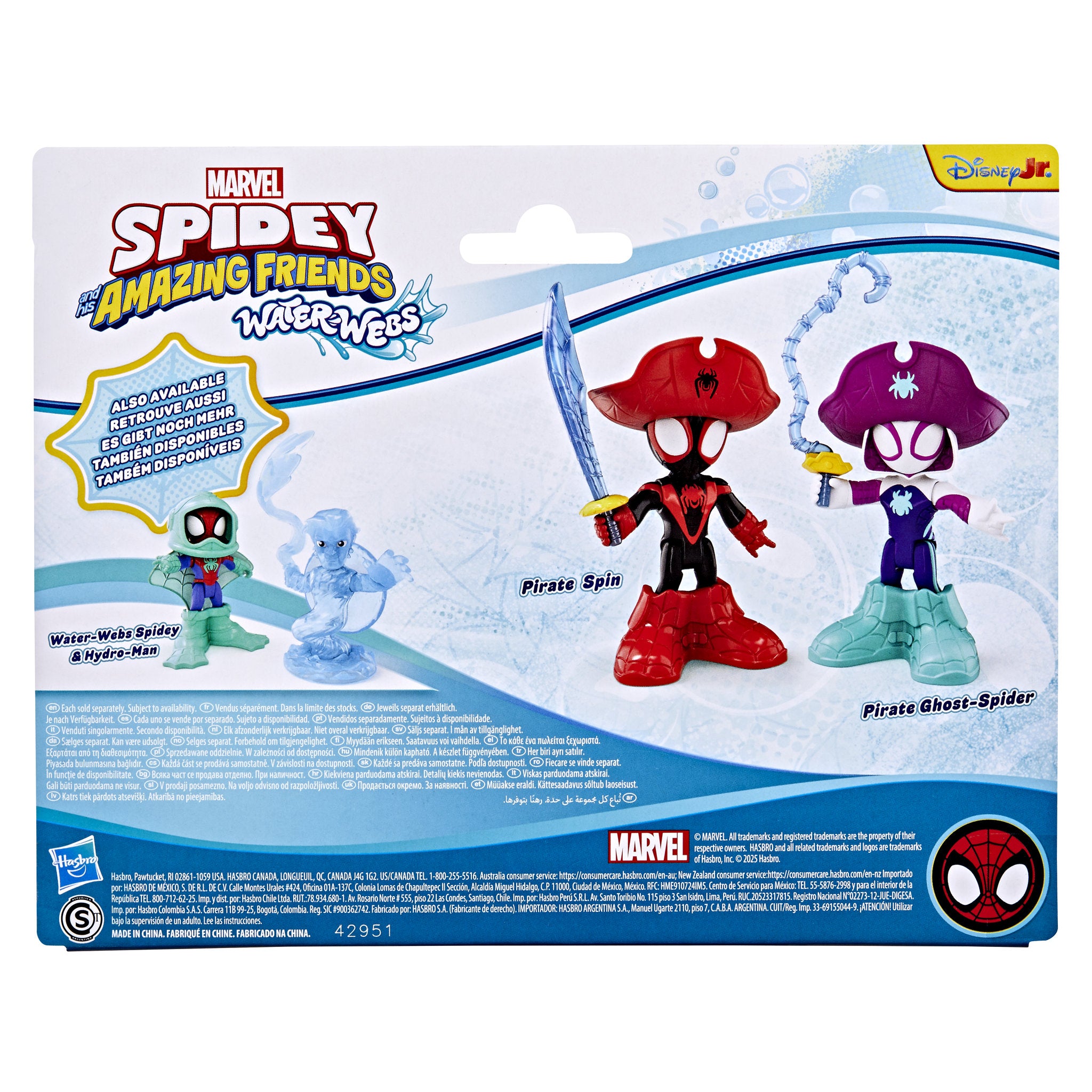 Marvel Spidey and His Amazing Friends 3 Inch Water-Webs 2 Pack Figure - Pirate Spin & Pirate Ghost-Spider