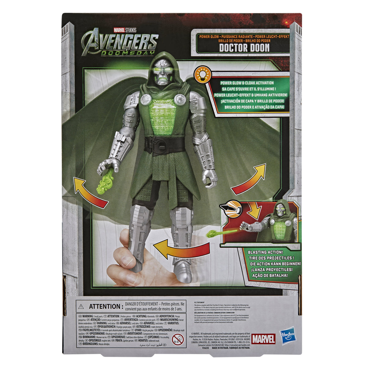 Marvel Studio Avengers Doomsday Power-Glow Action Figure - Doctor Doom