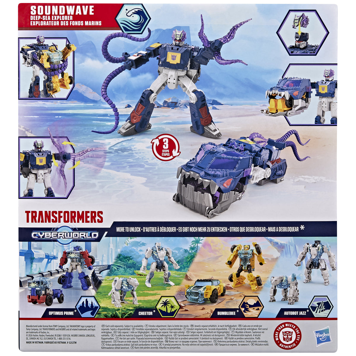 Transformers Cyberworld 9 Inch Changes to Submarine Energon Surge Figure - Soundwave