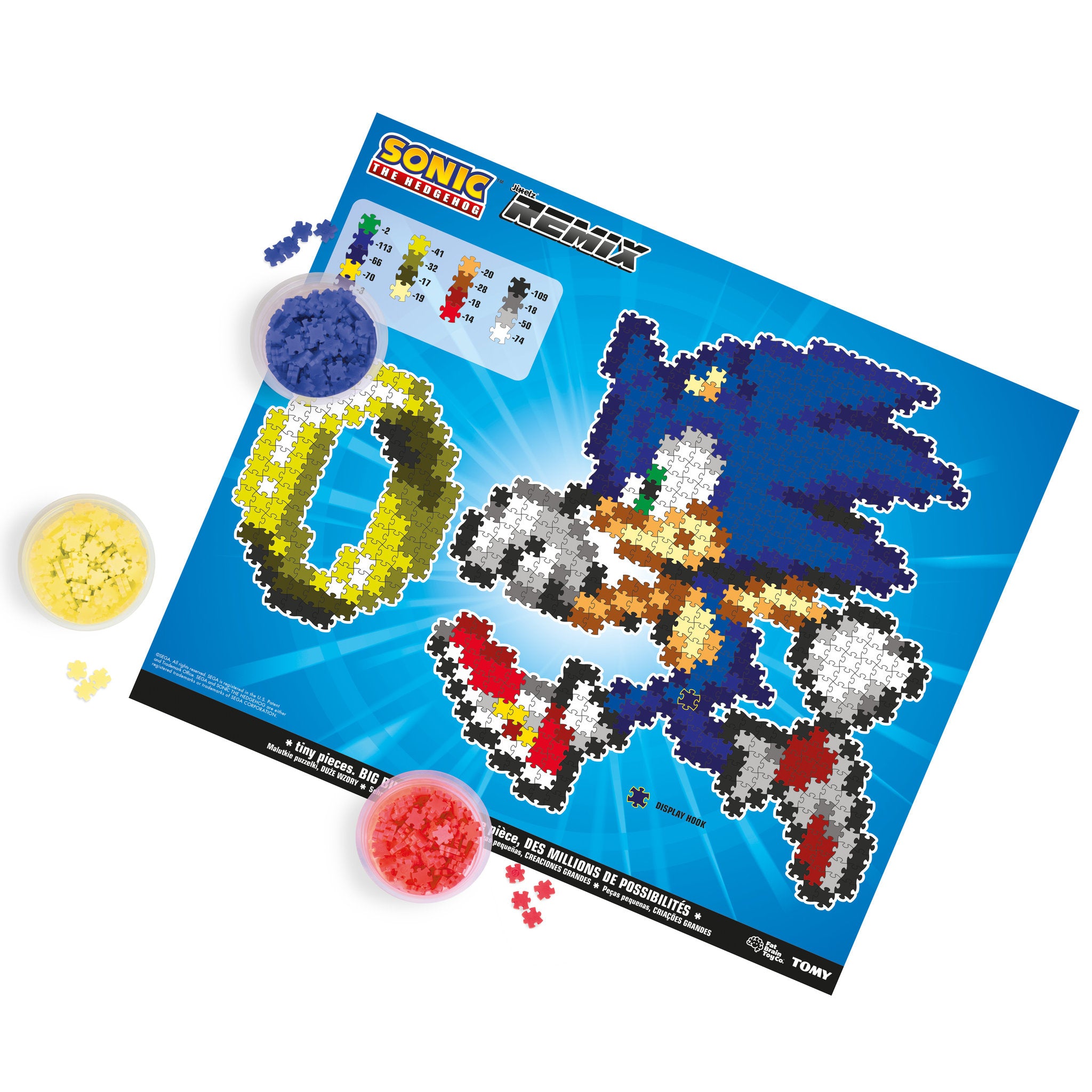 Jixelz Remix Sonic The Hedgehog 750 Piece Puzzle - Sonic Rings