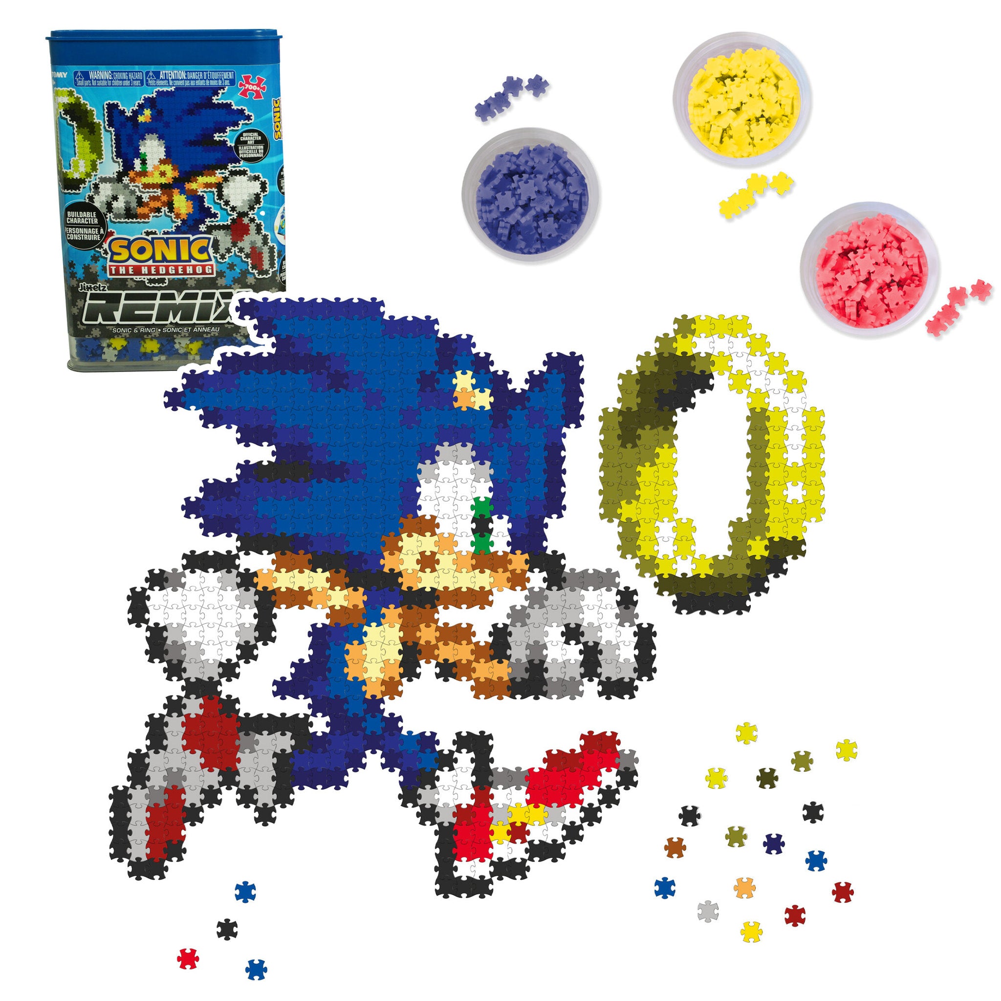 Jixelz Remix Sonic The Hedgehog 750 Piece Puzzle - Sonic Rings