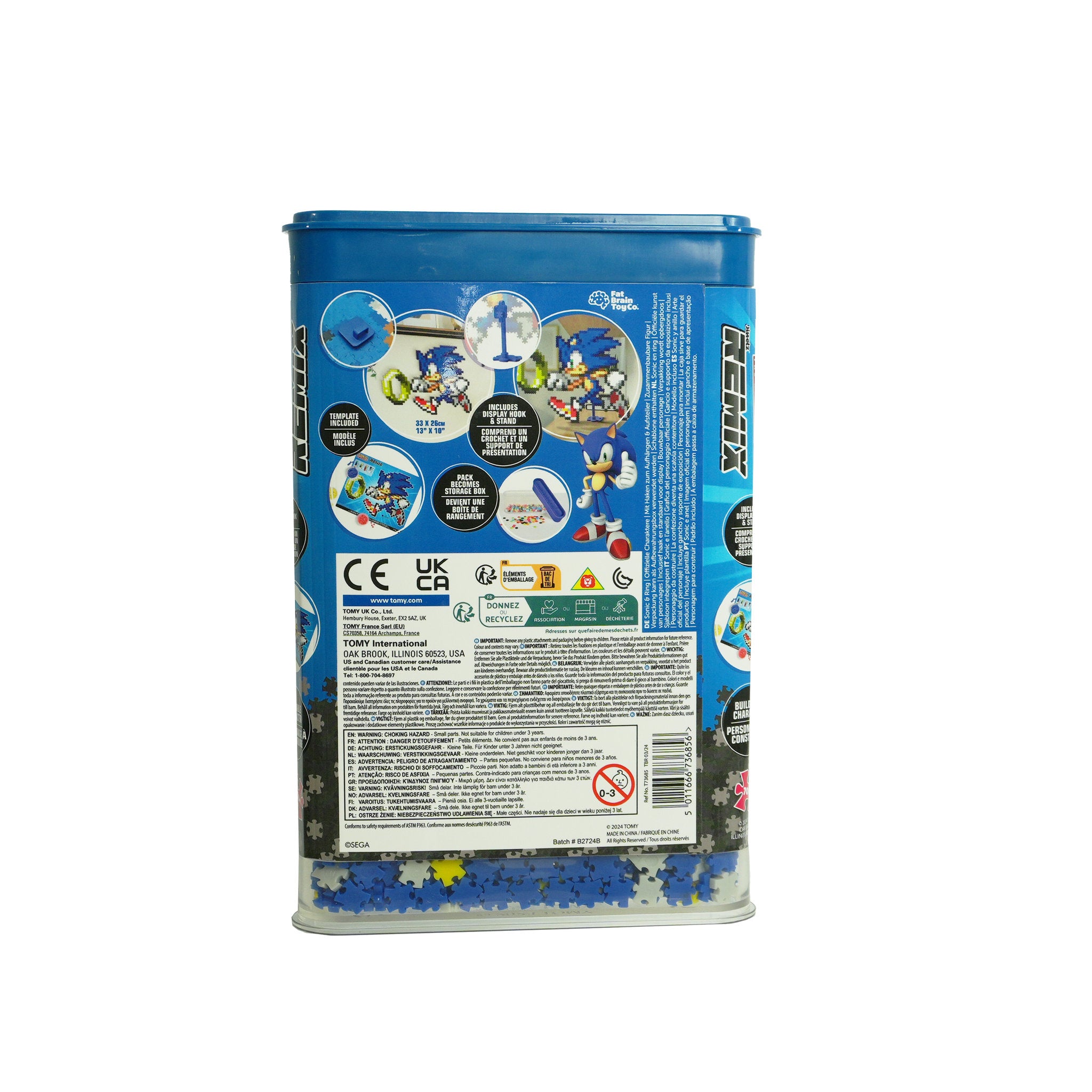 Jixelz Remix Sonic The Hedgehog 750 Piece Puzzle - Sonic Rings