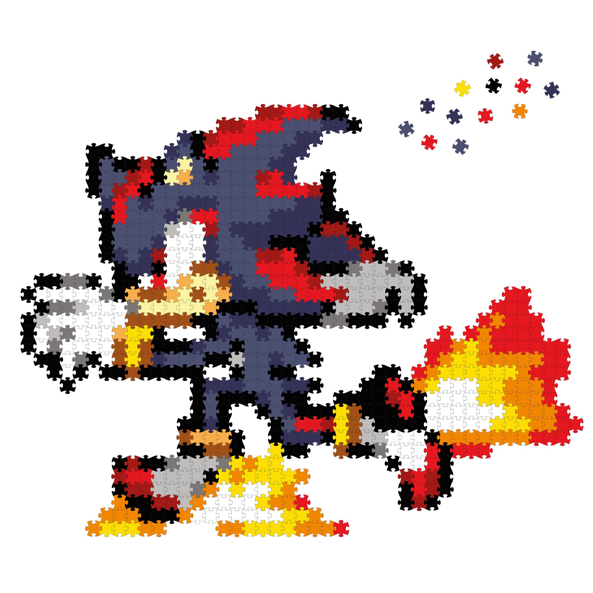 Jixelz Remix Sonic The Hedgehog 750 Piece Puzzle - Shadow