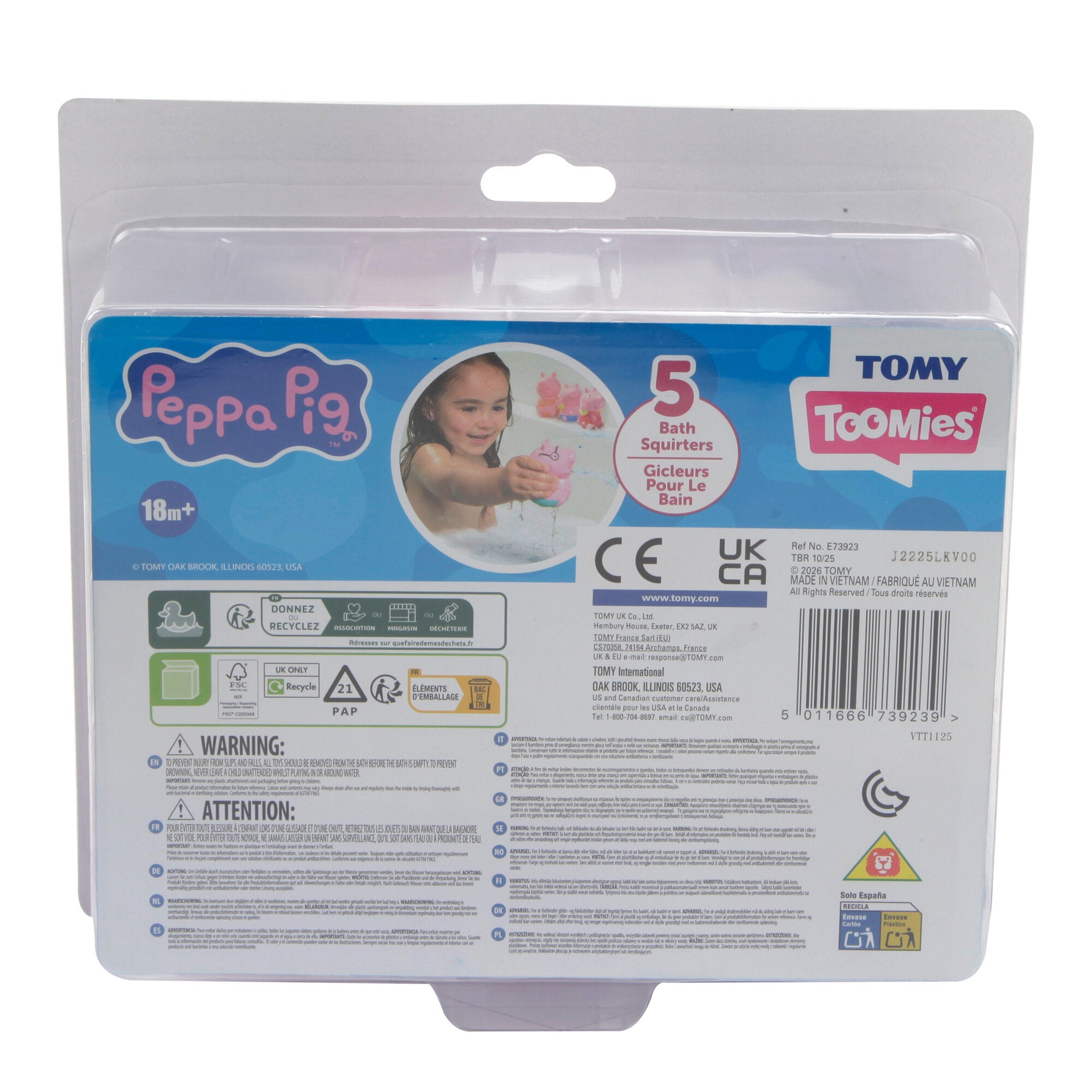 TOMY Toomies Peppa Pig Family Bath Squirters 5 Pack