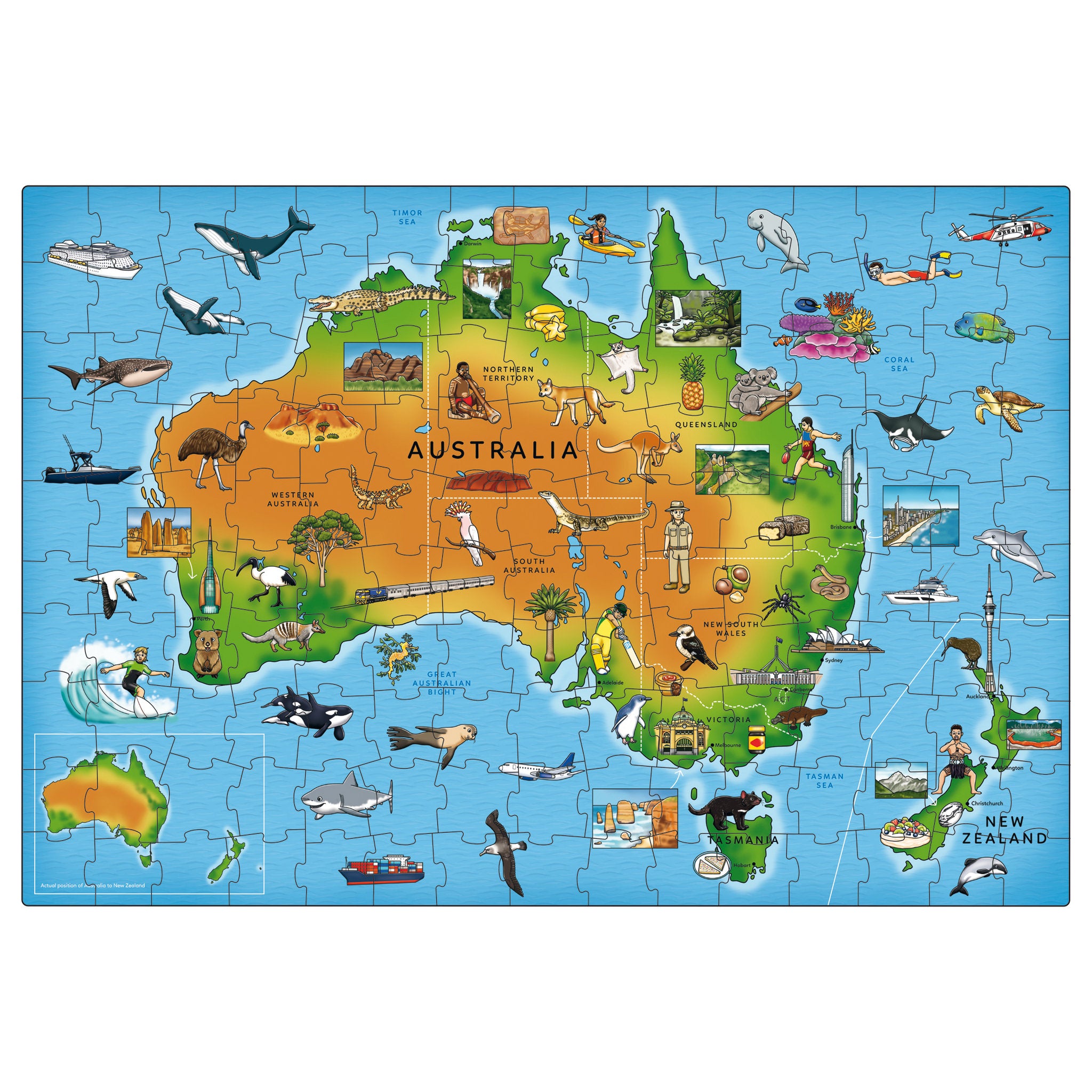 Orchards Toys Map of Austraila & New Zealand 150 Piece Puzzle