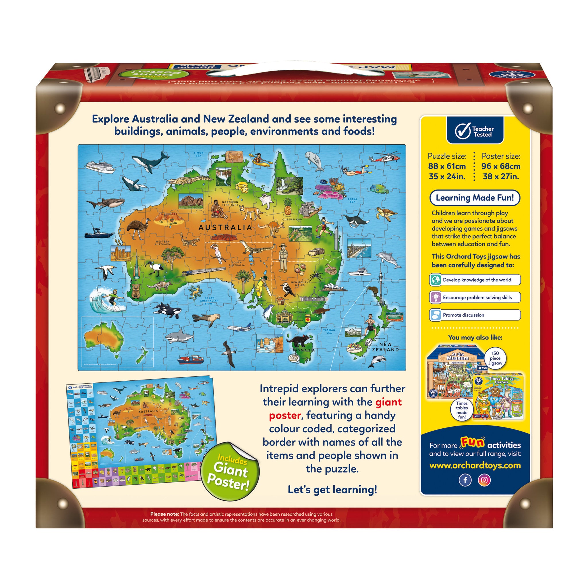 Orchards Toys Map of Austraila & New Zealand 150 Piece Puzzle