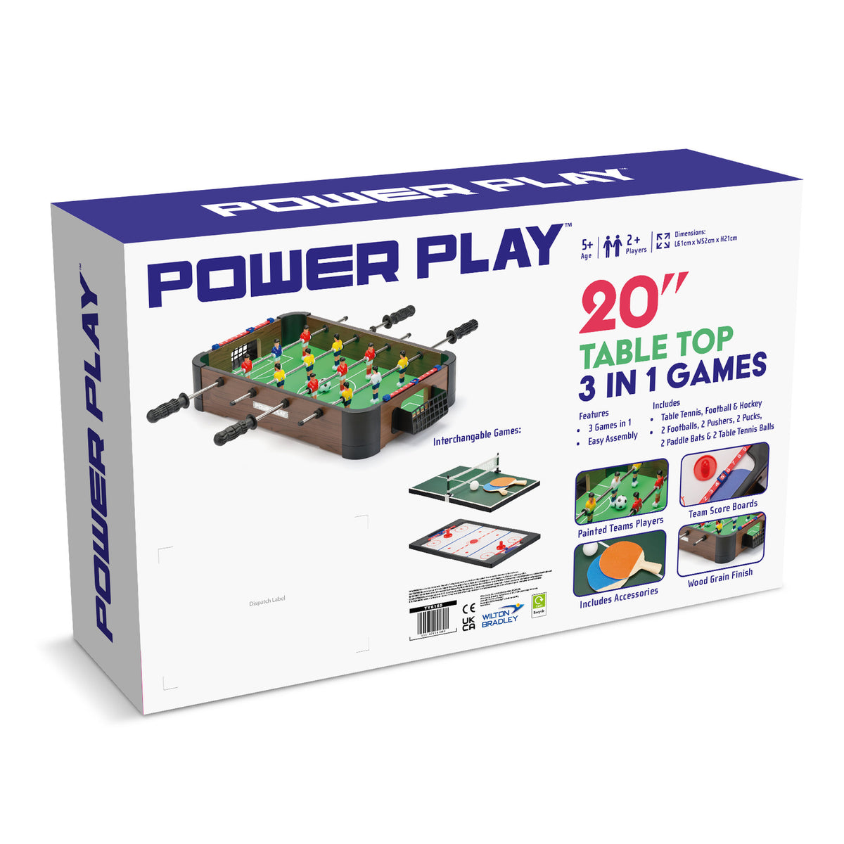 Power Play 20 Inch 3-In-1 Games Table