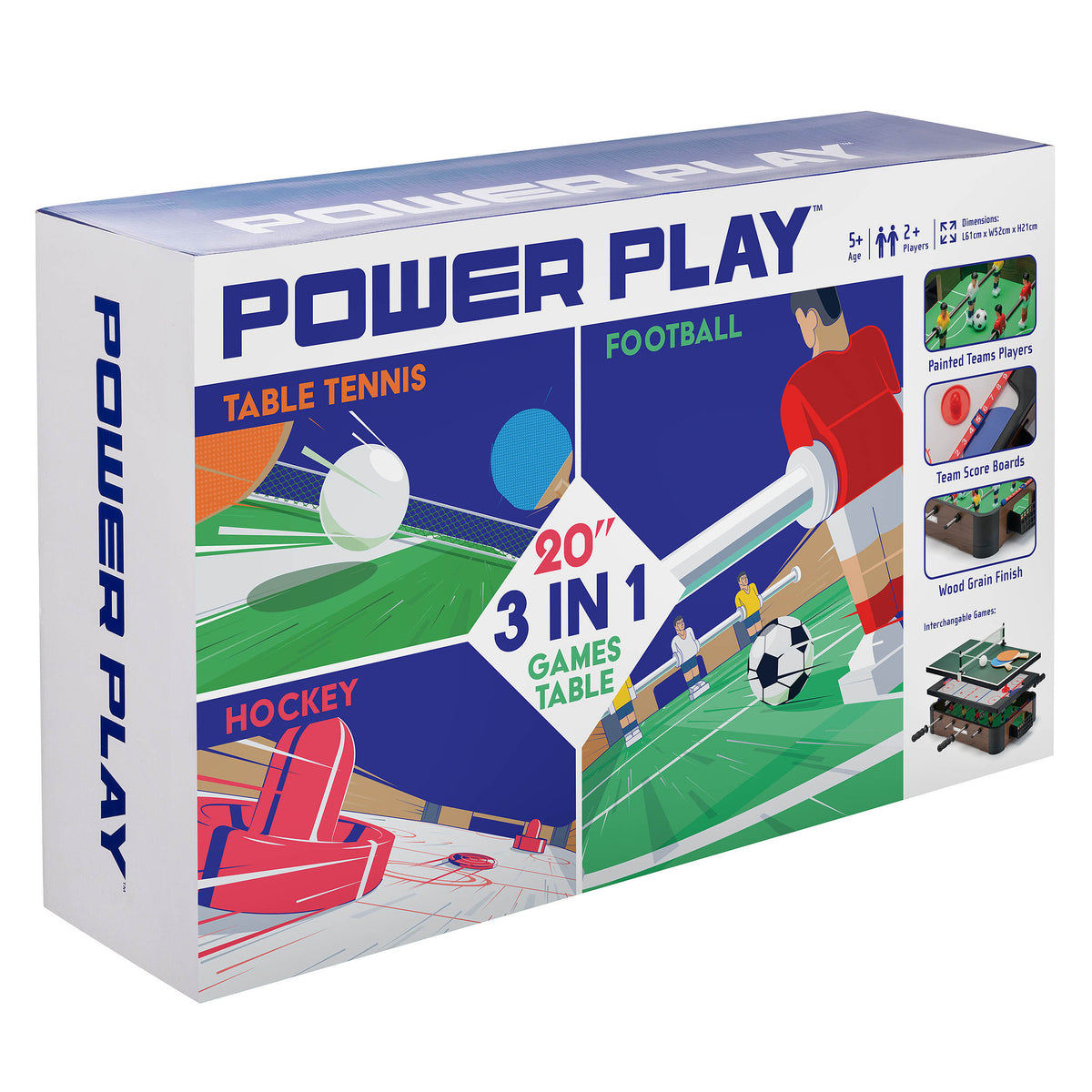 Power Play 20 Inch 3-In-1 Games Table