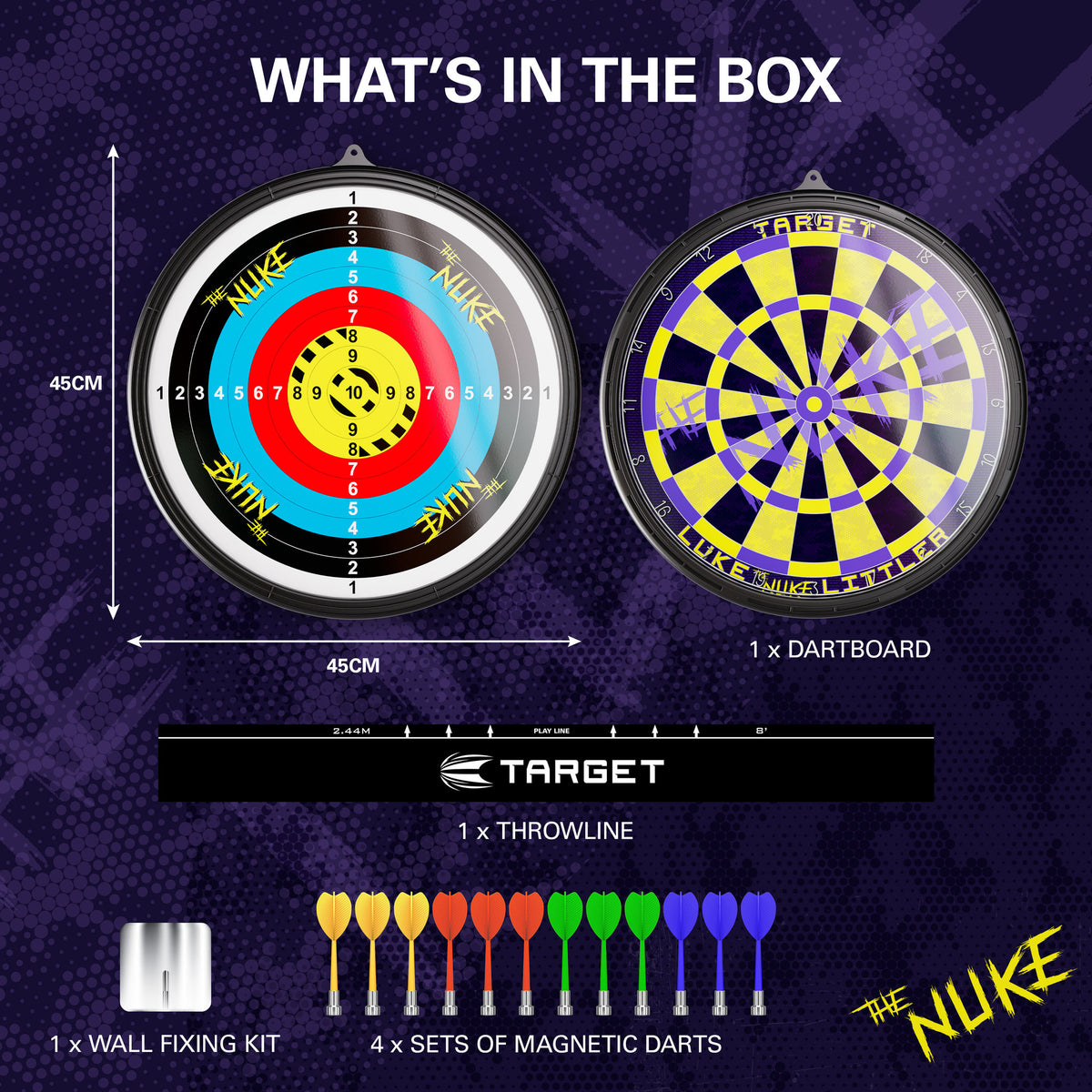 Target Luke "The Nuke" Litter Magnetic Dartboard Set